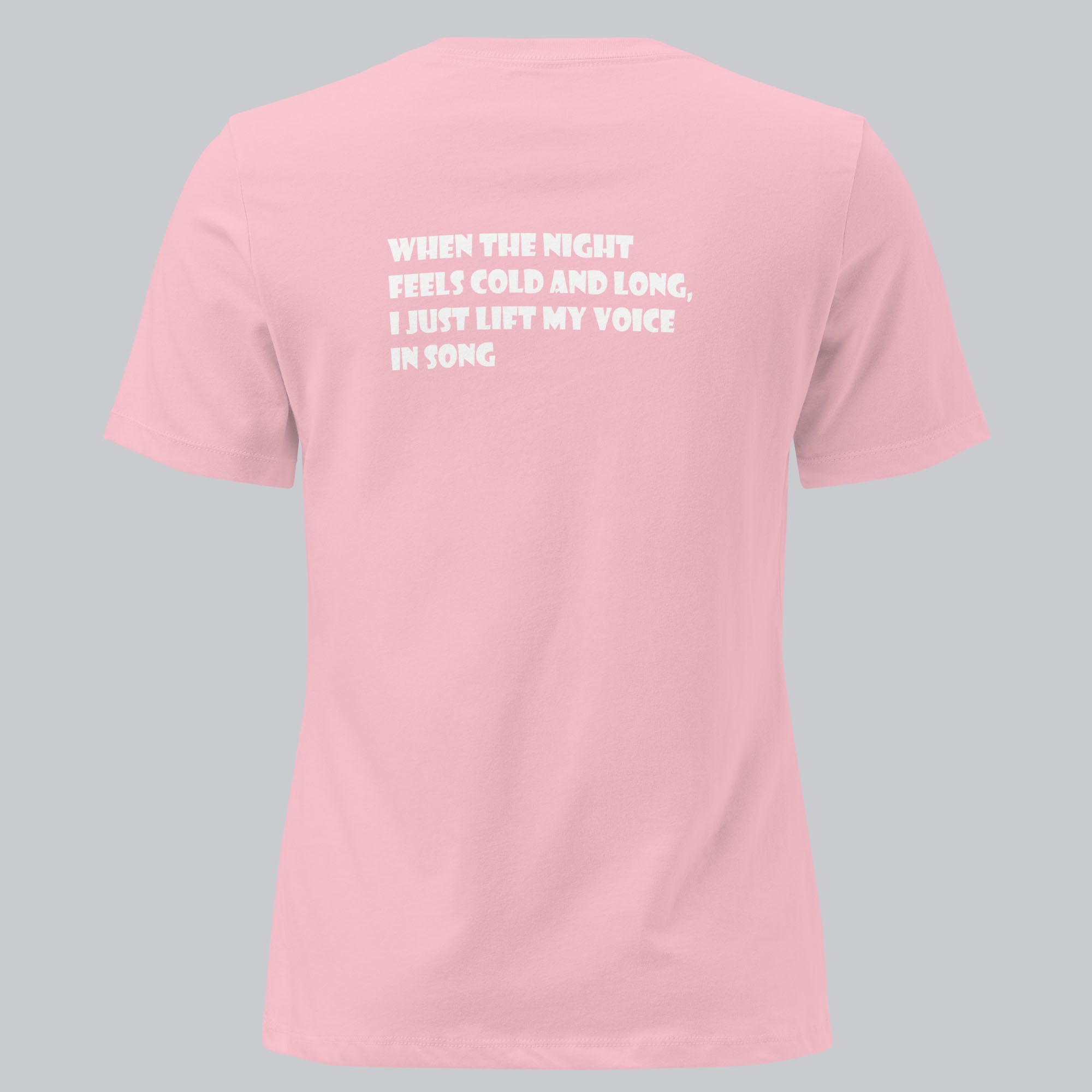 Light pink Women's tshirt with printed custom music code and custom text