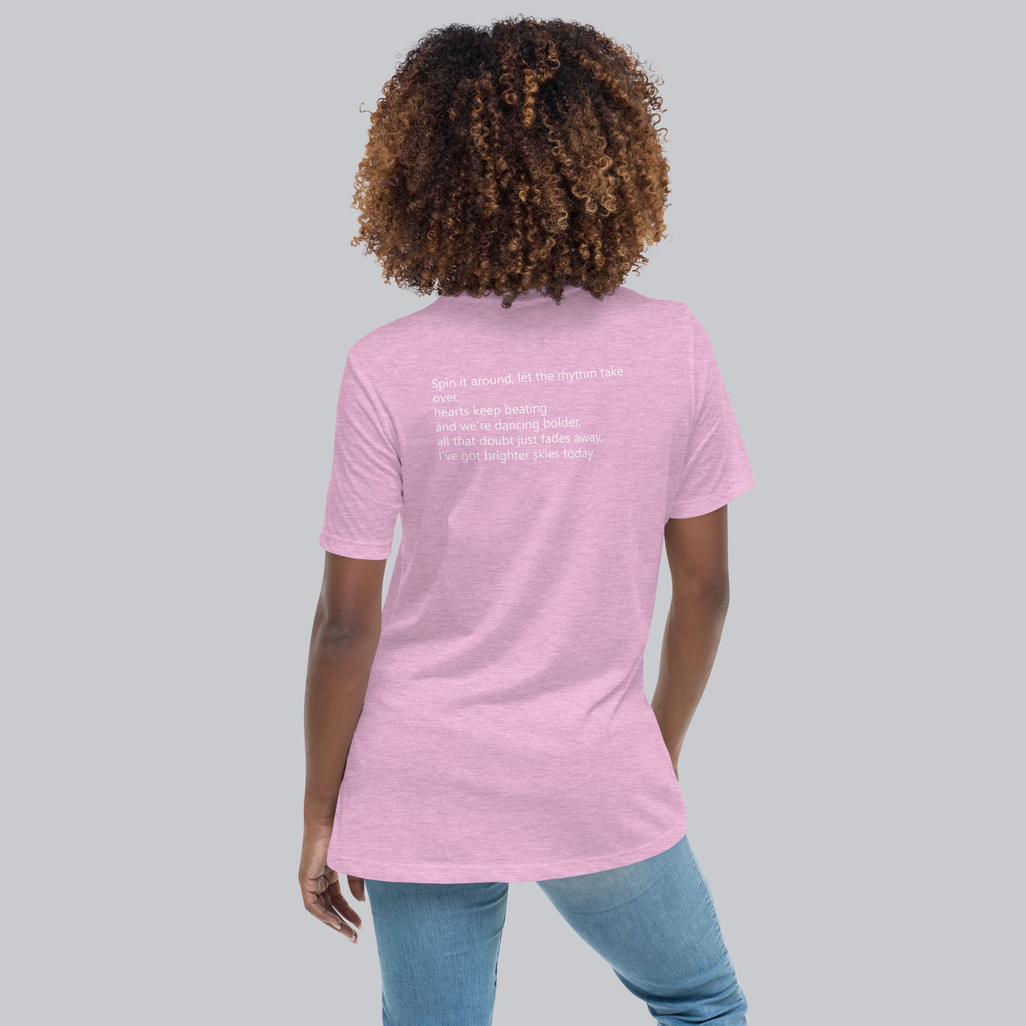 Lilac Women's tshirt with printed custom music code and custom text