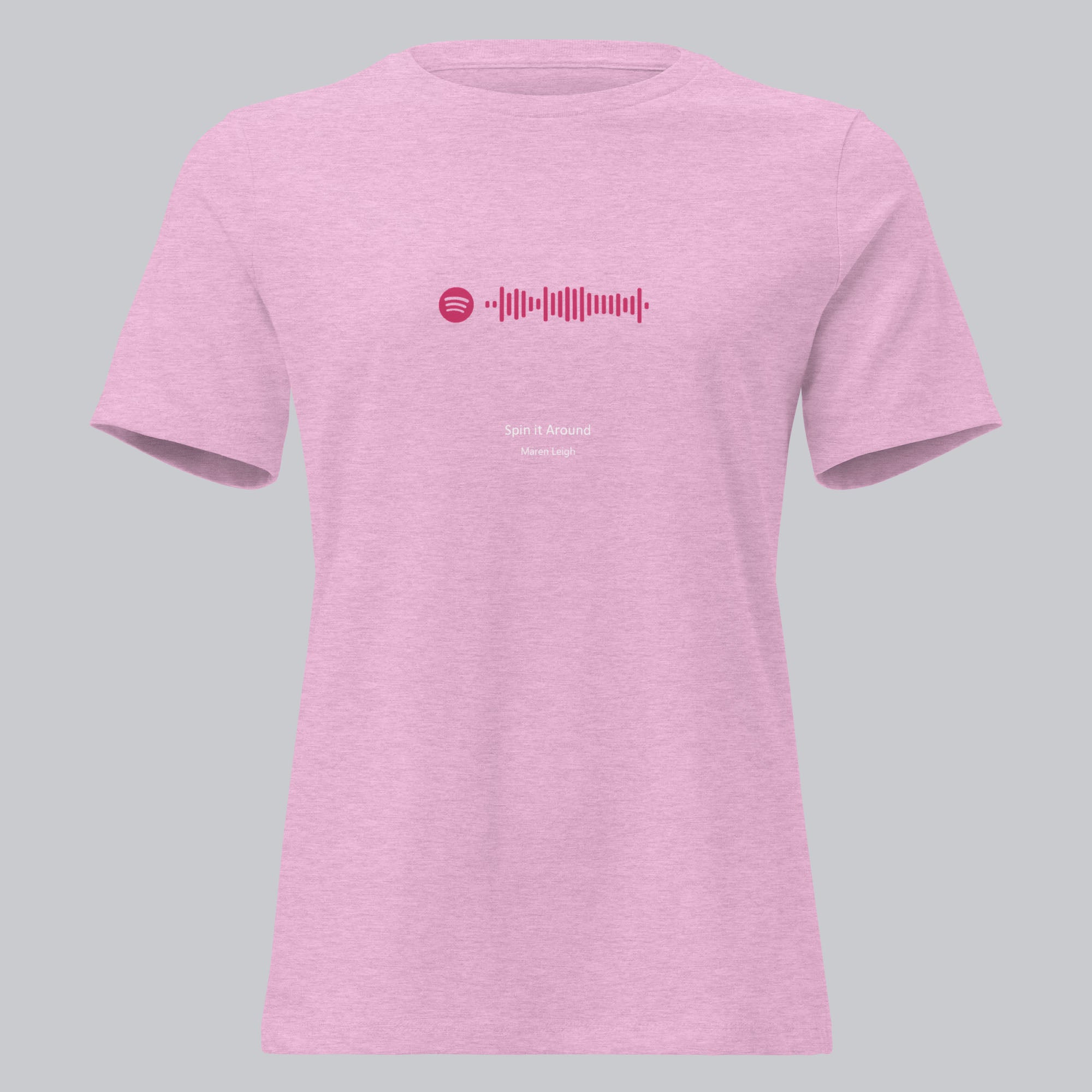 Lilac Women's tshirt with printed custom music code and custom text