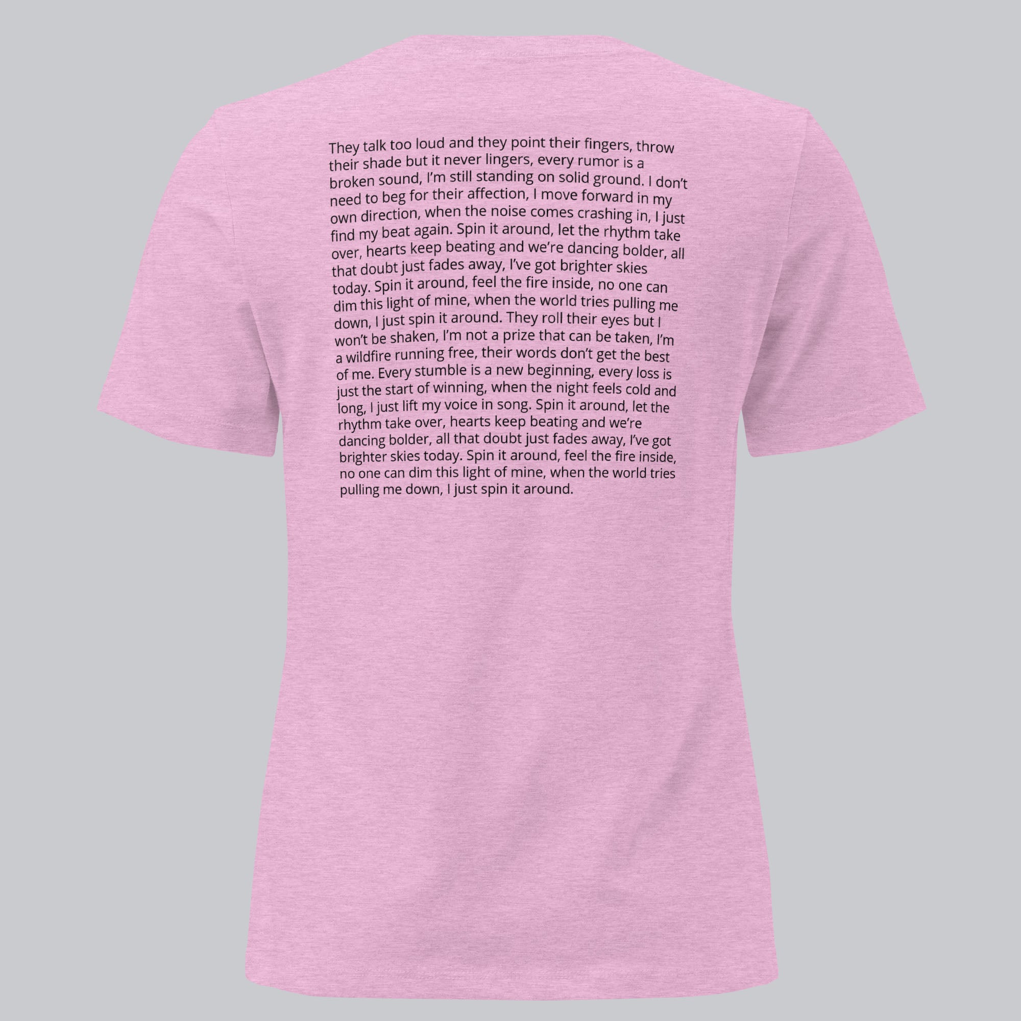 Lilac Women's tshirt with printed custom music code and custom text