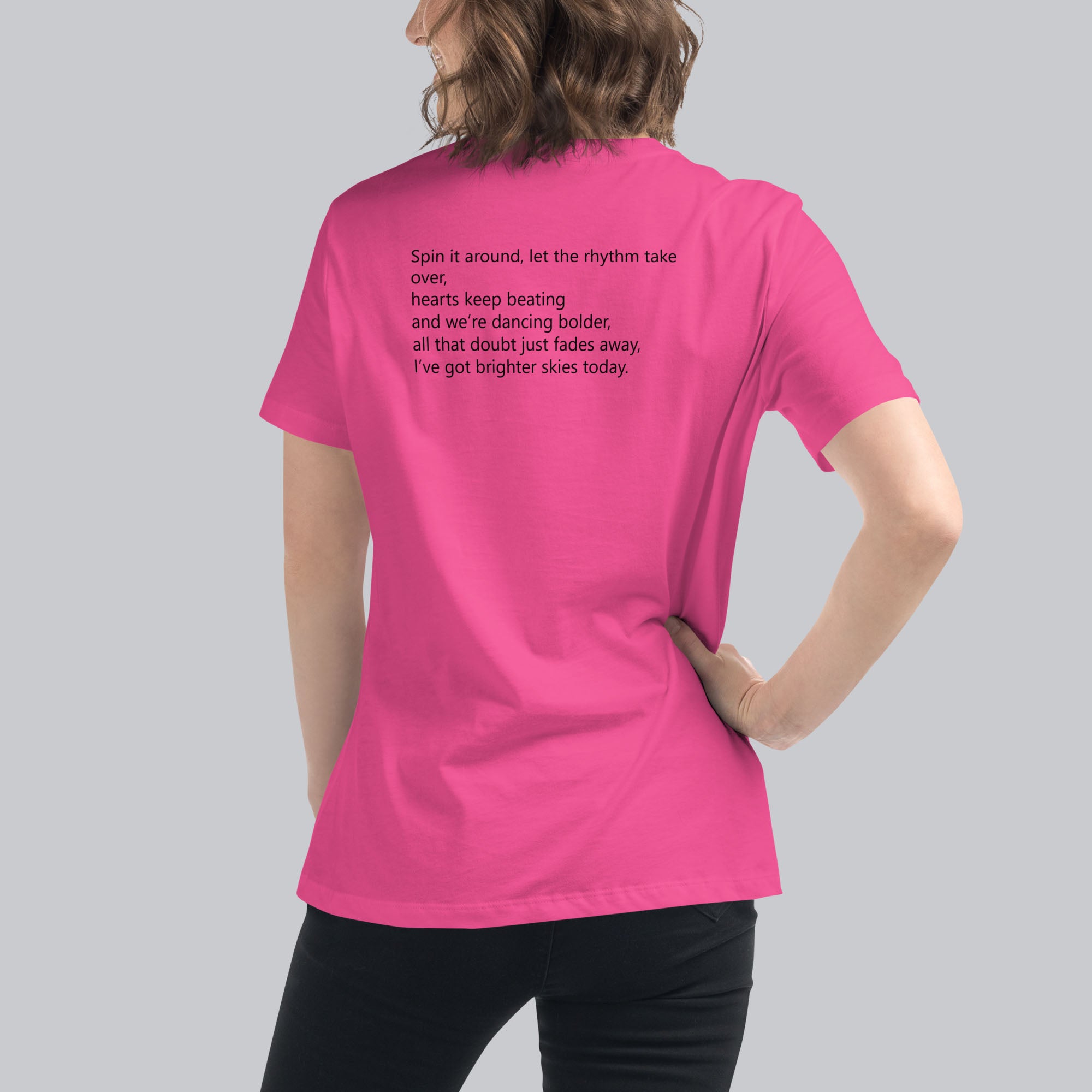 Pink berry Women's tshirt with printed custom music code and custom text