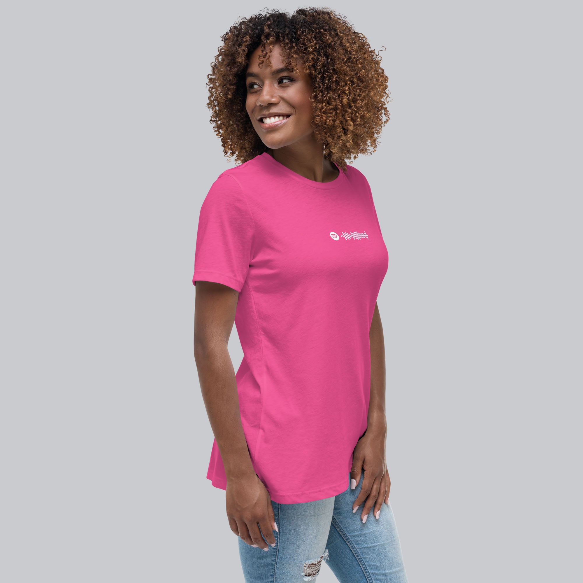 Pink berry Women's tshirt with printed custom music code and custom text