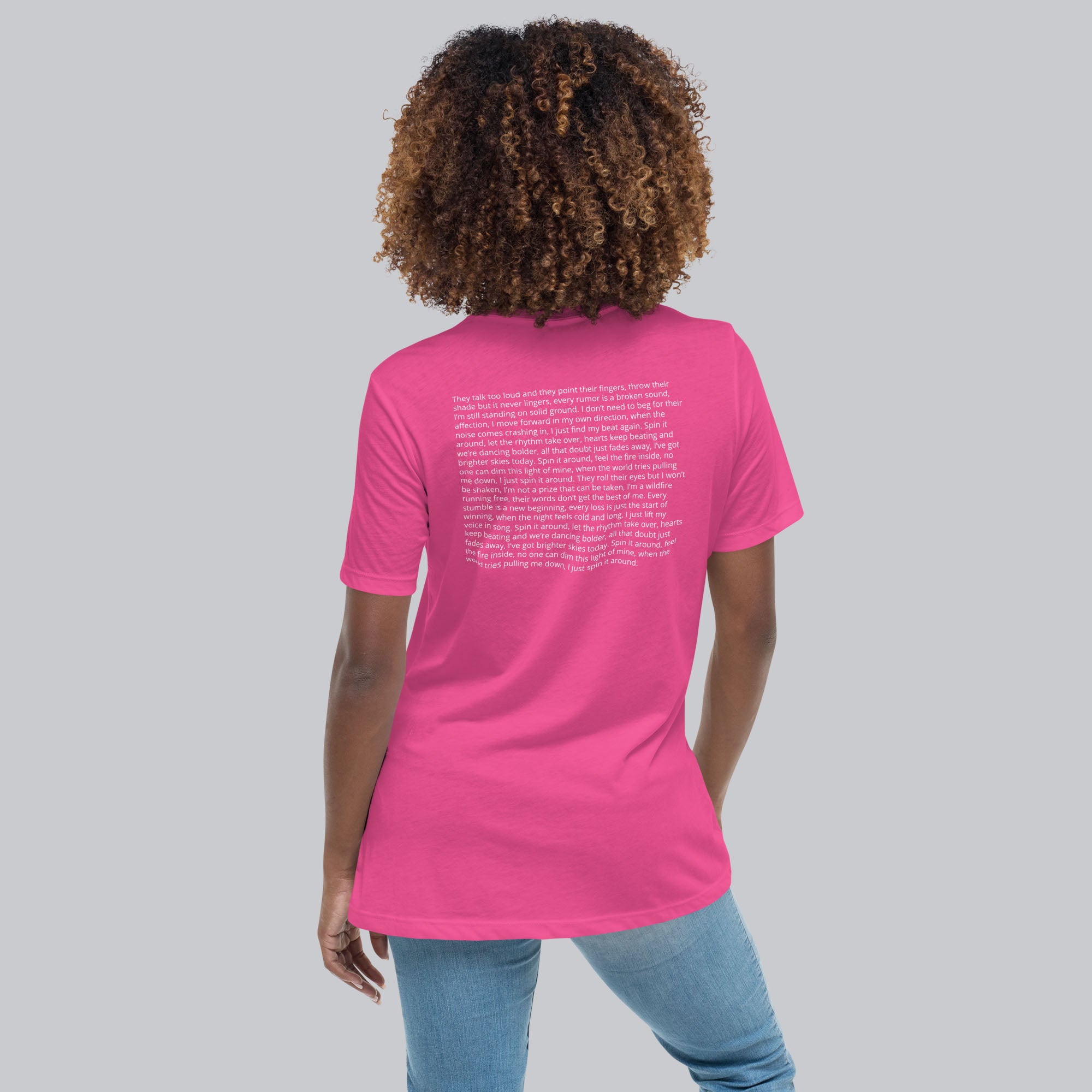 Pink berry Women's tshirt with printed custom music code and custom text