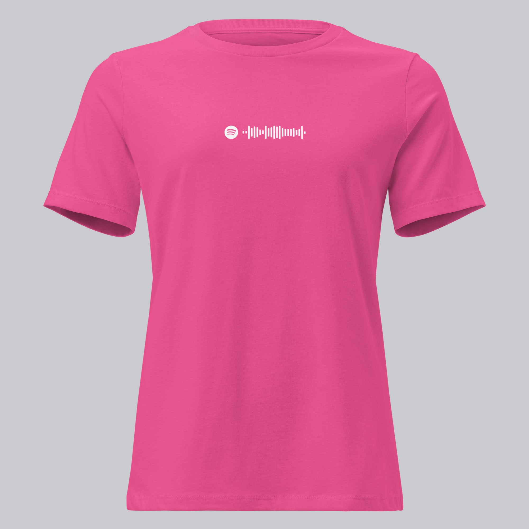 Pink berry Women's tshirt with printed custom music code and custom text