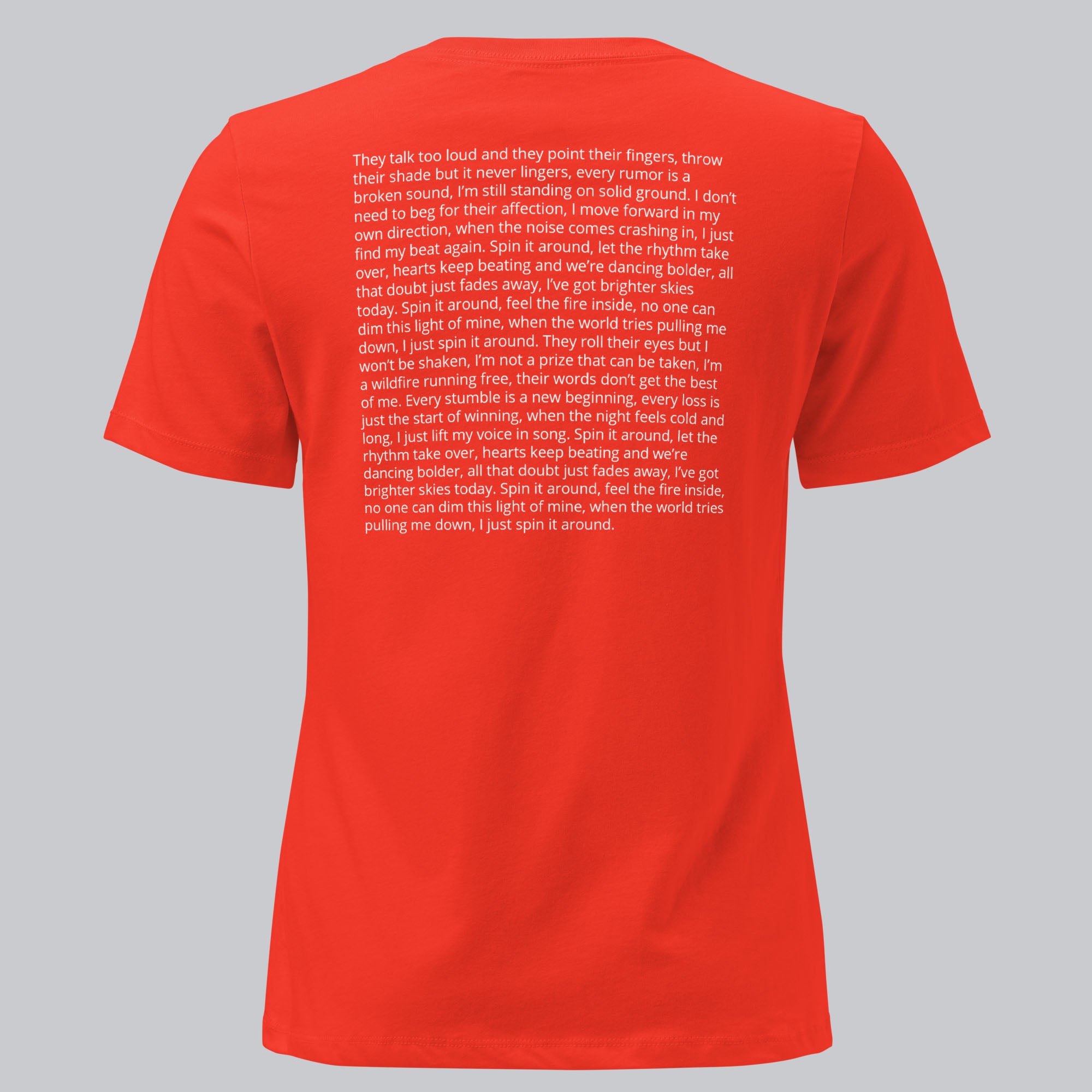 Orange poppy Women's tshirt with printed custom music code and custom text