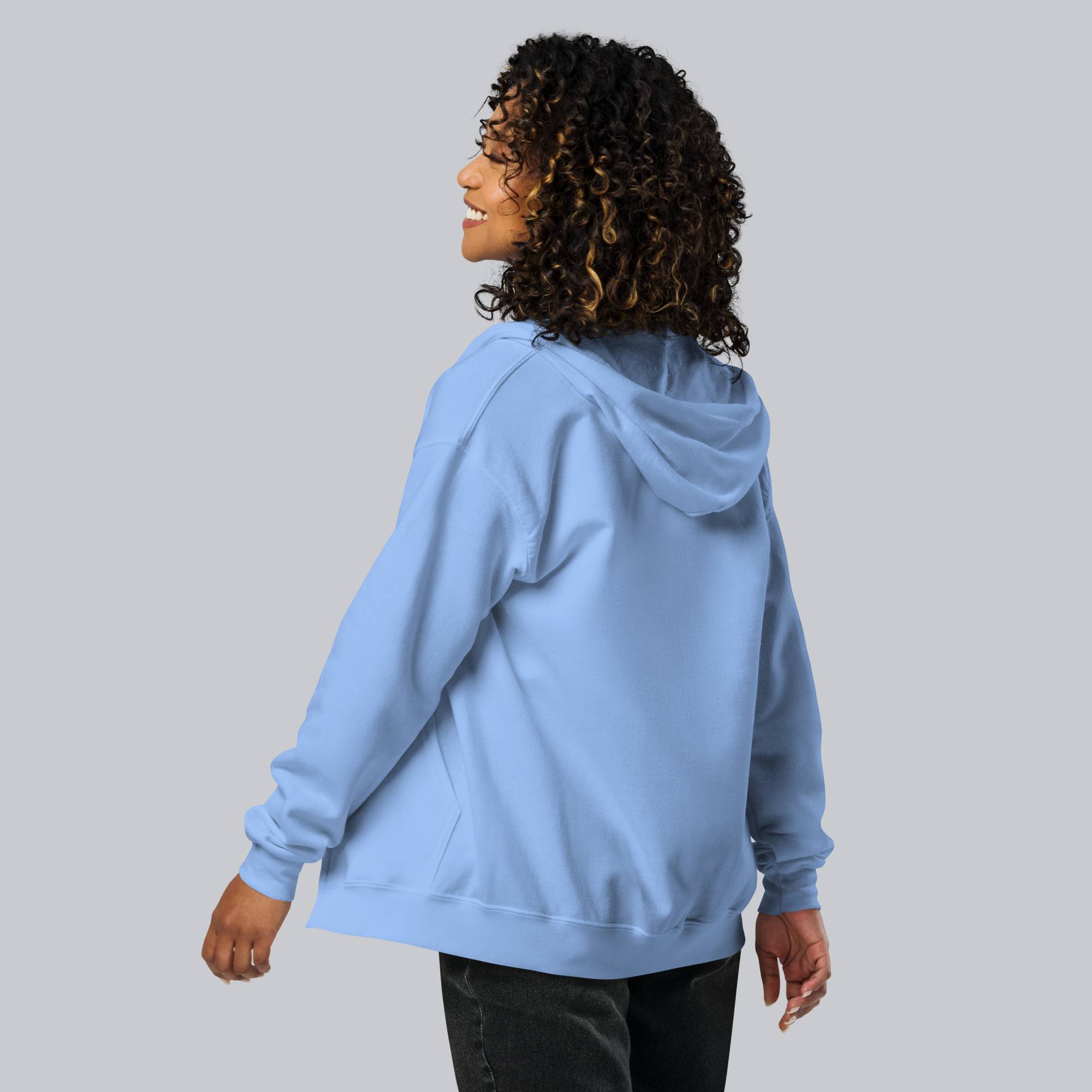 Baby Blue Zip Hoodie with custom Music Code