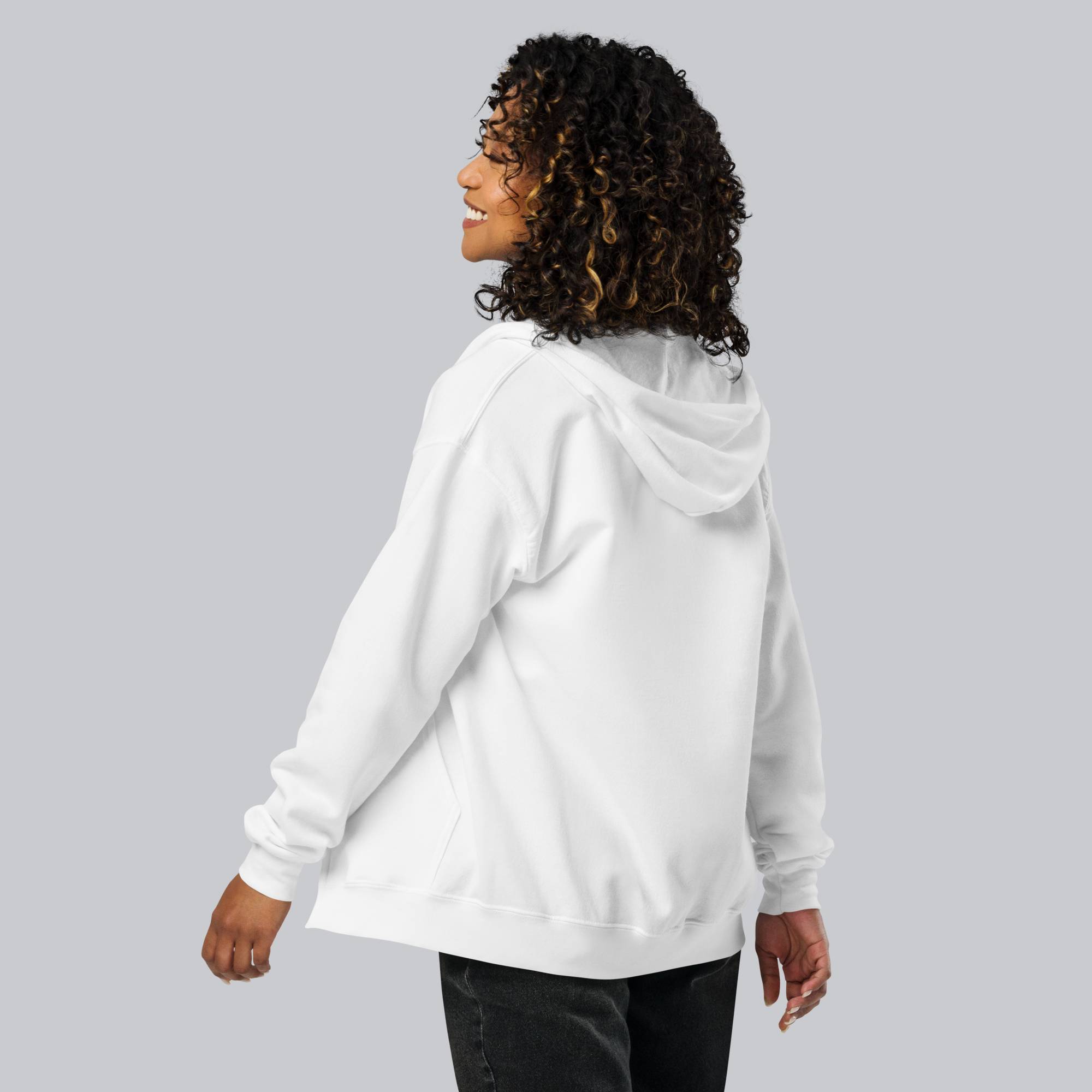 White Zip Hoodie with custom Music Code