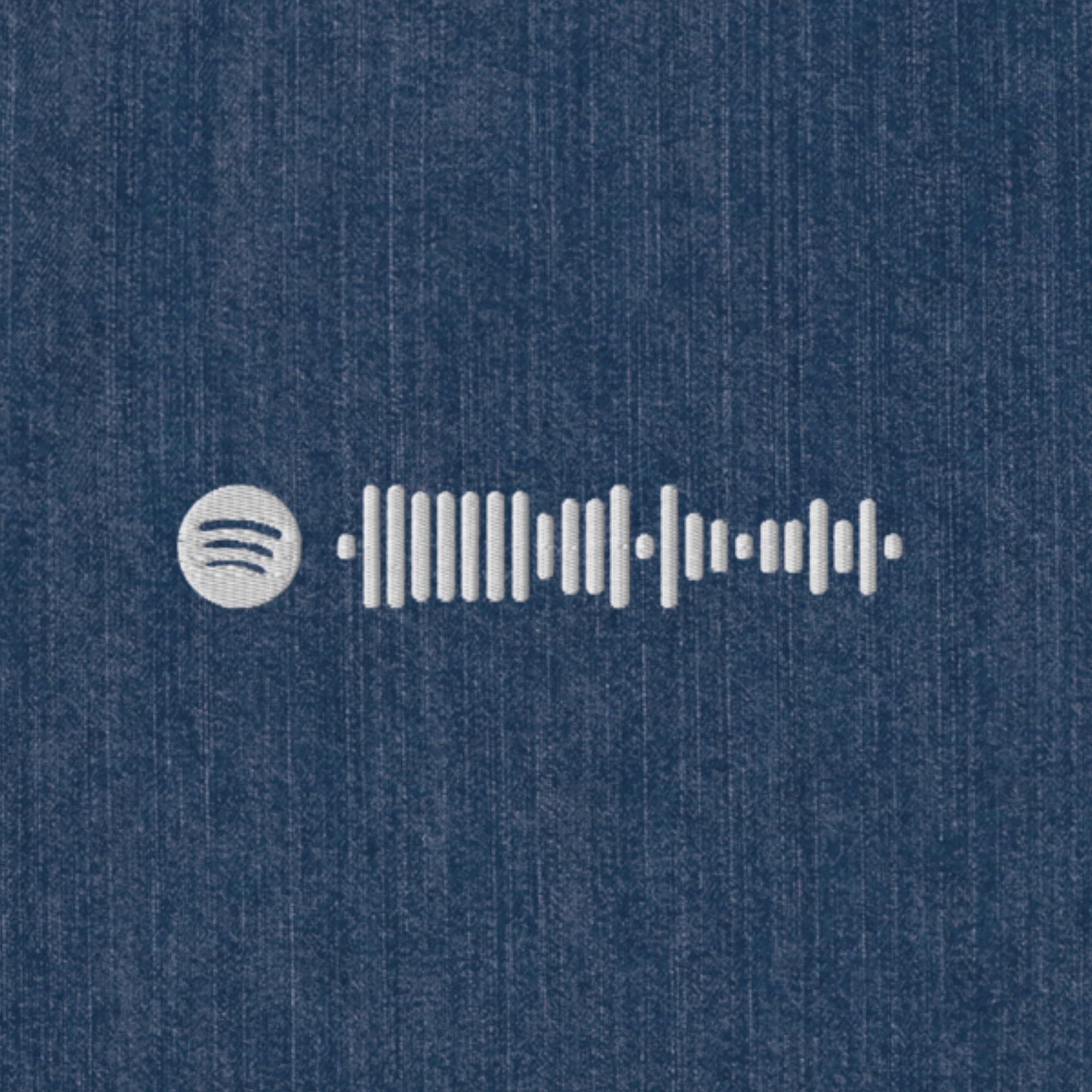 Organic denim tote with custom Music Code of your favorite song