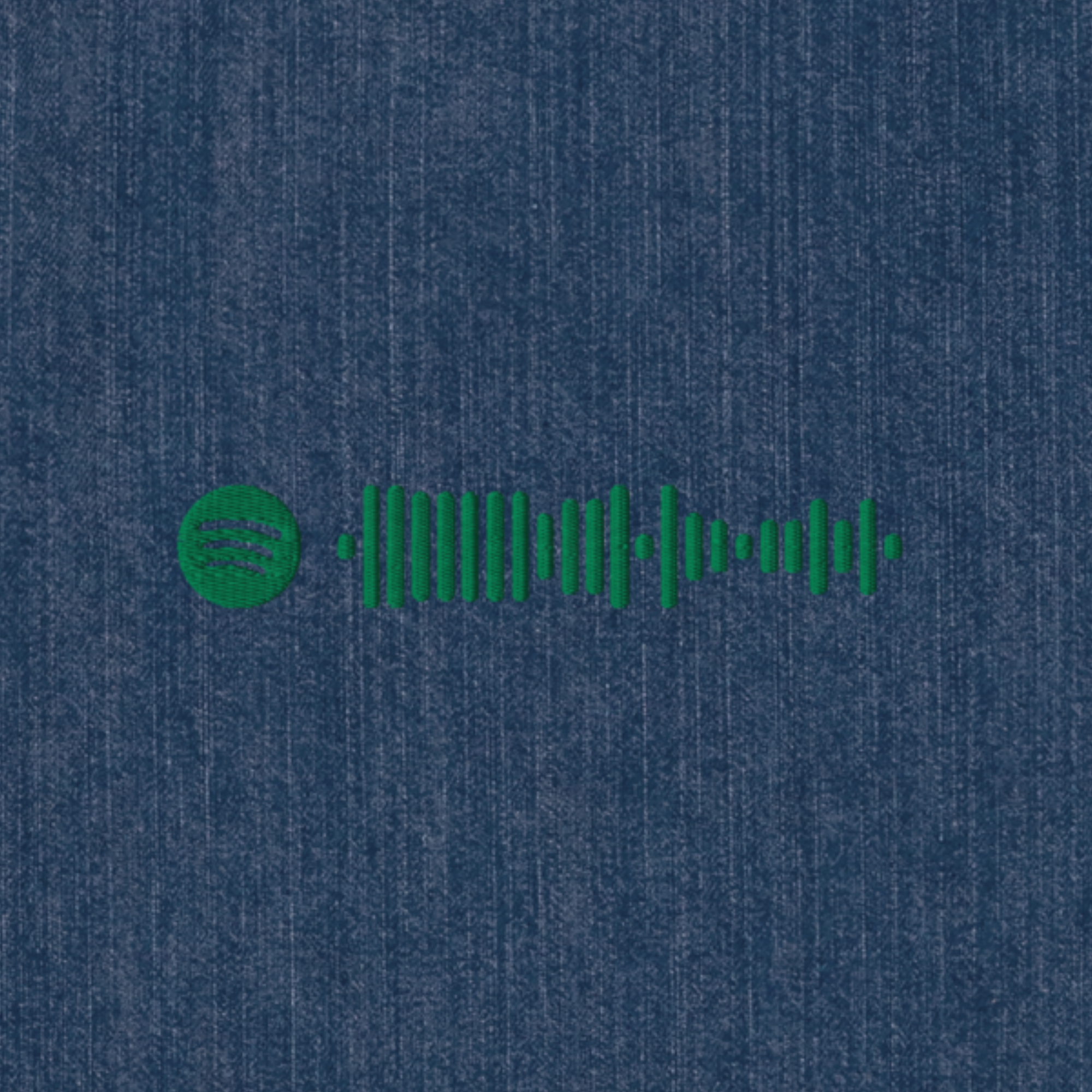 Organic denim tote with custom Music Code of your favorite song