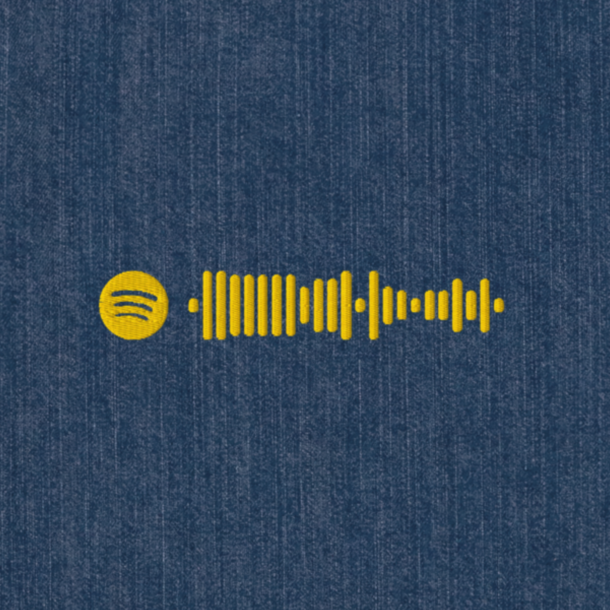 Organic denim tote with custom Music Code of your favorite song