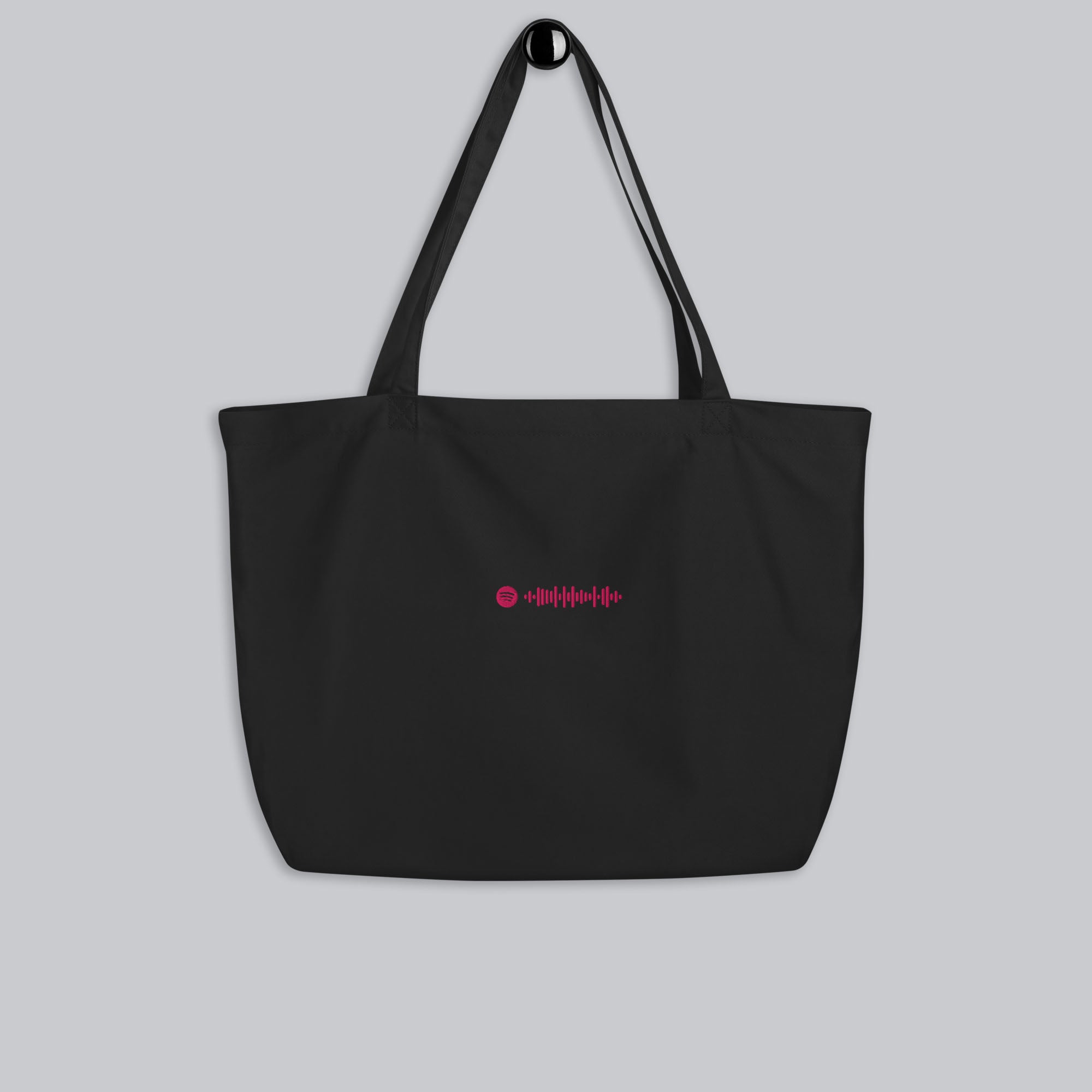 Eco Tote Bag Large Black with custom Music Code of your favorite song