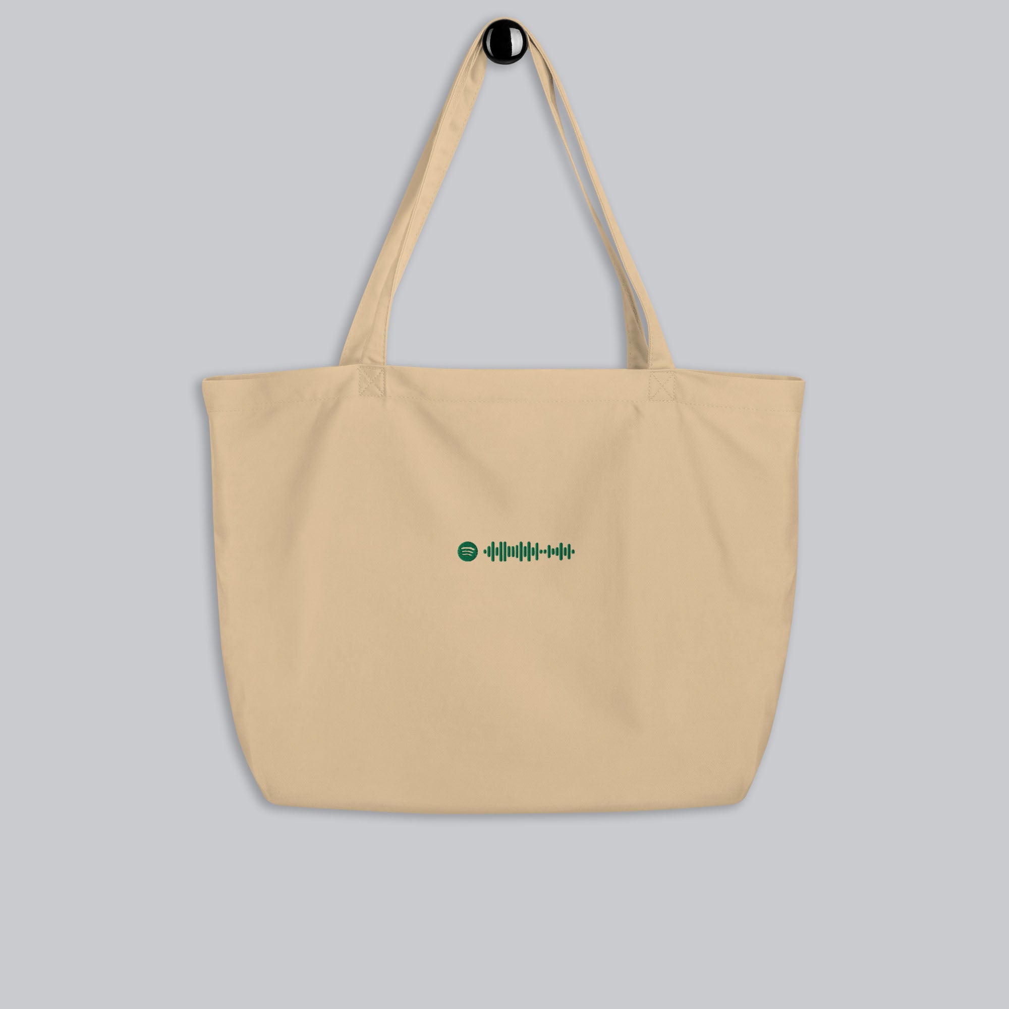 Eco Tote Bag Large Beige with custom Music Code of your favorite song