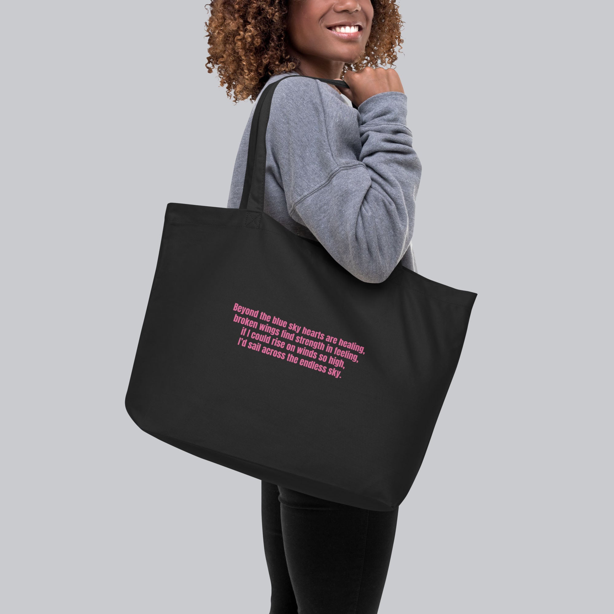 Eco Tote Bag Large Black with custom Music Code of your favorite song