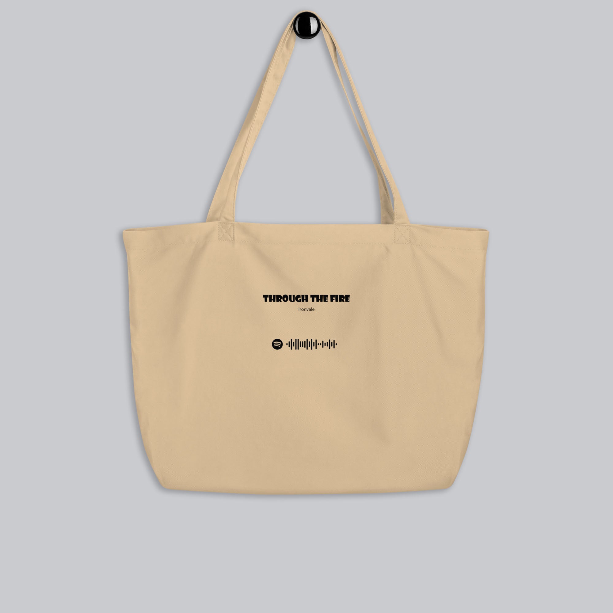 Eco Tote Bag Large Beige with custom Music Code of your favorite song