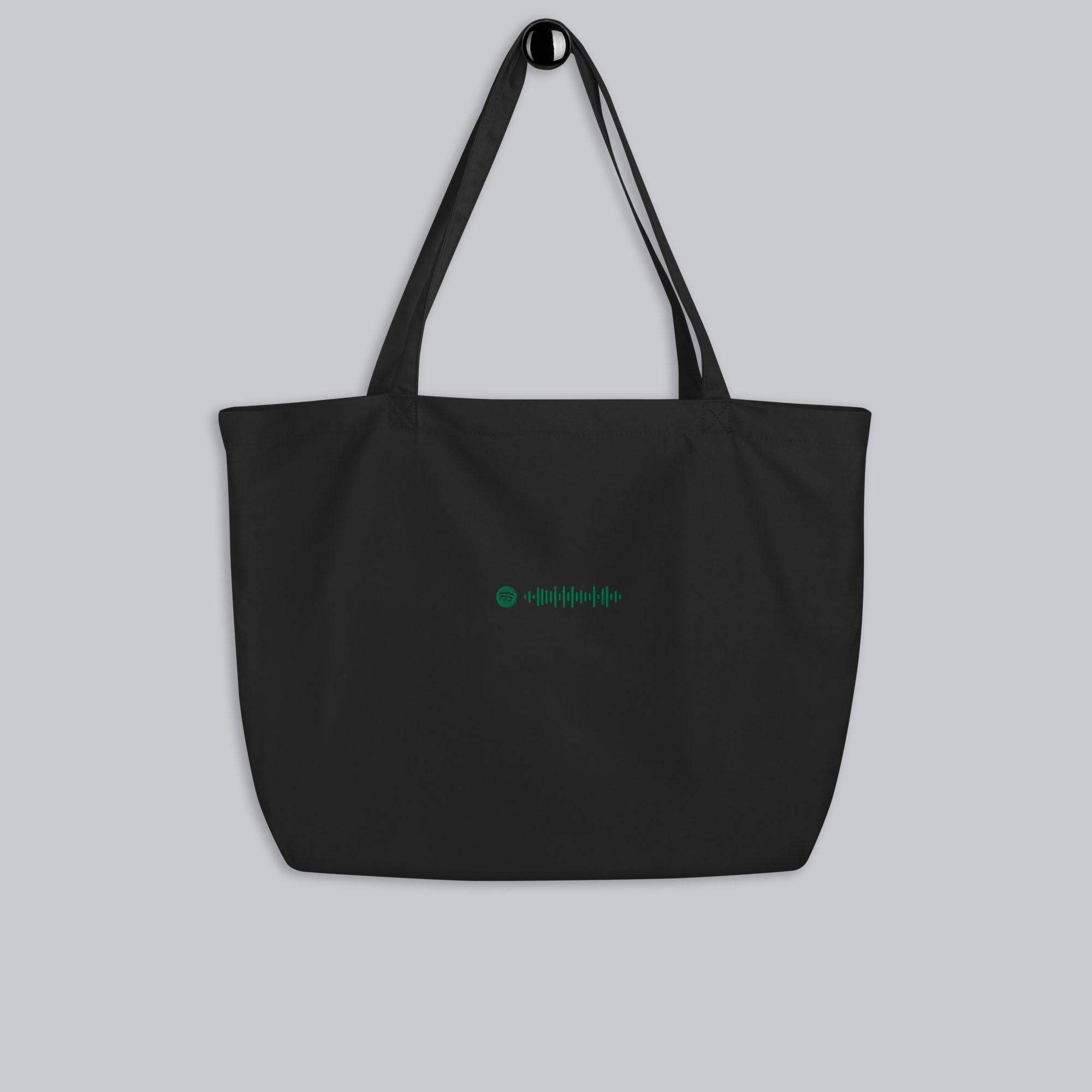 Eco Tote Bag Large Black with custom Music Code of your favorite song