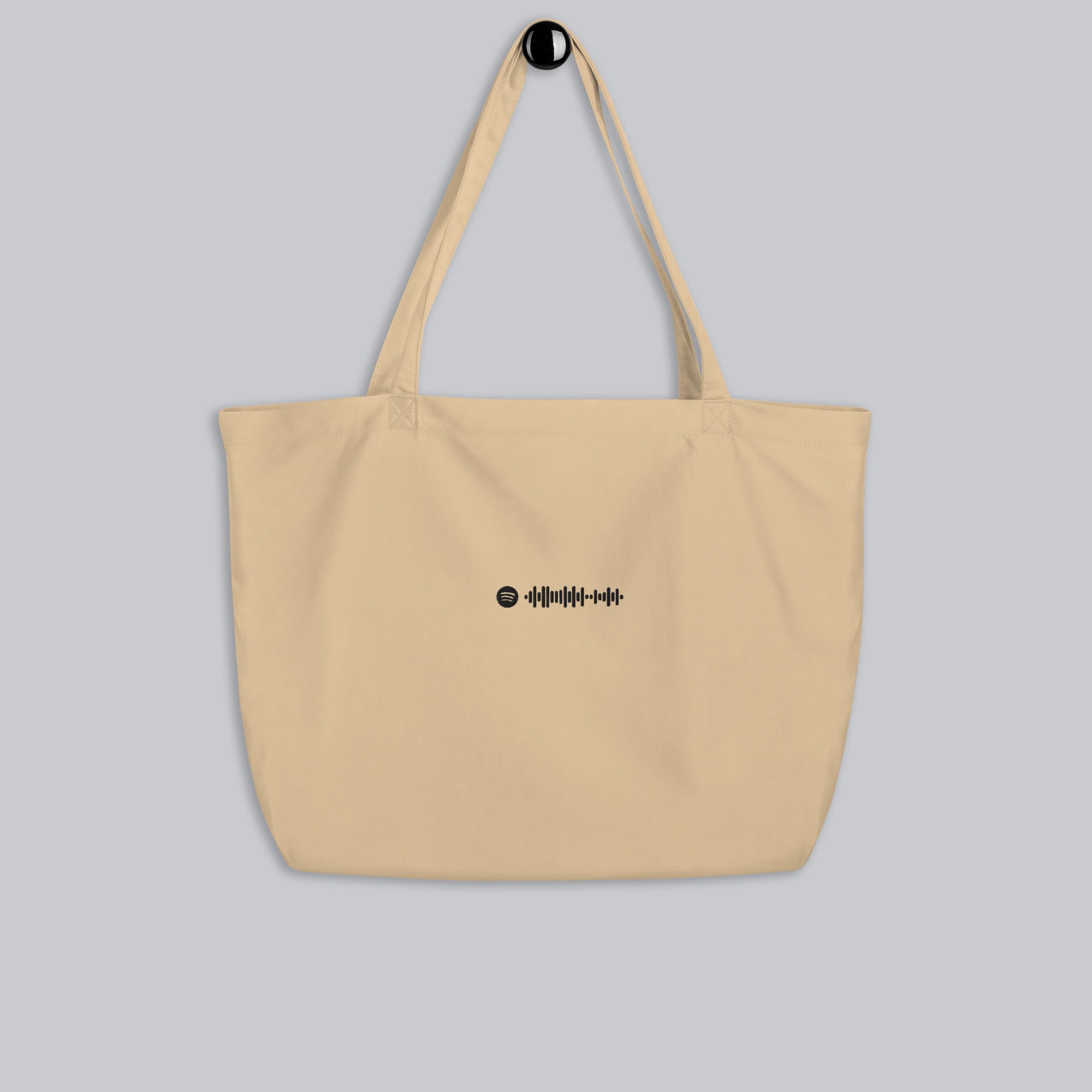 Eco Tote Bag Large Beige with custom Music Code of your favorite song