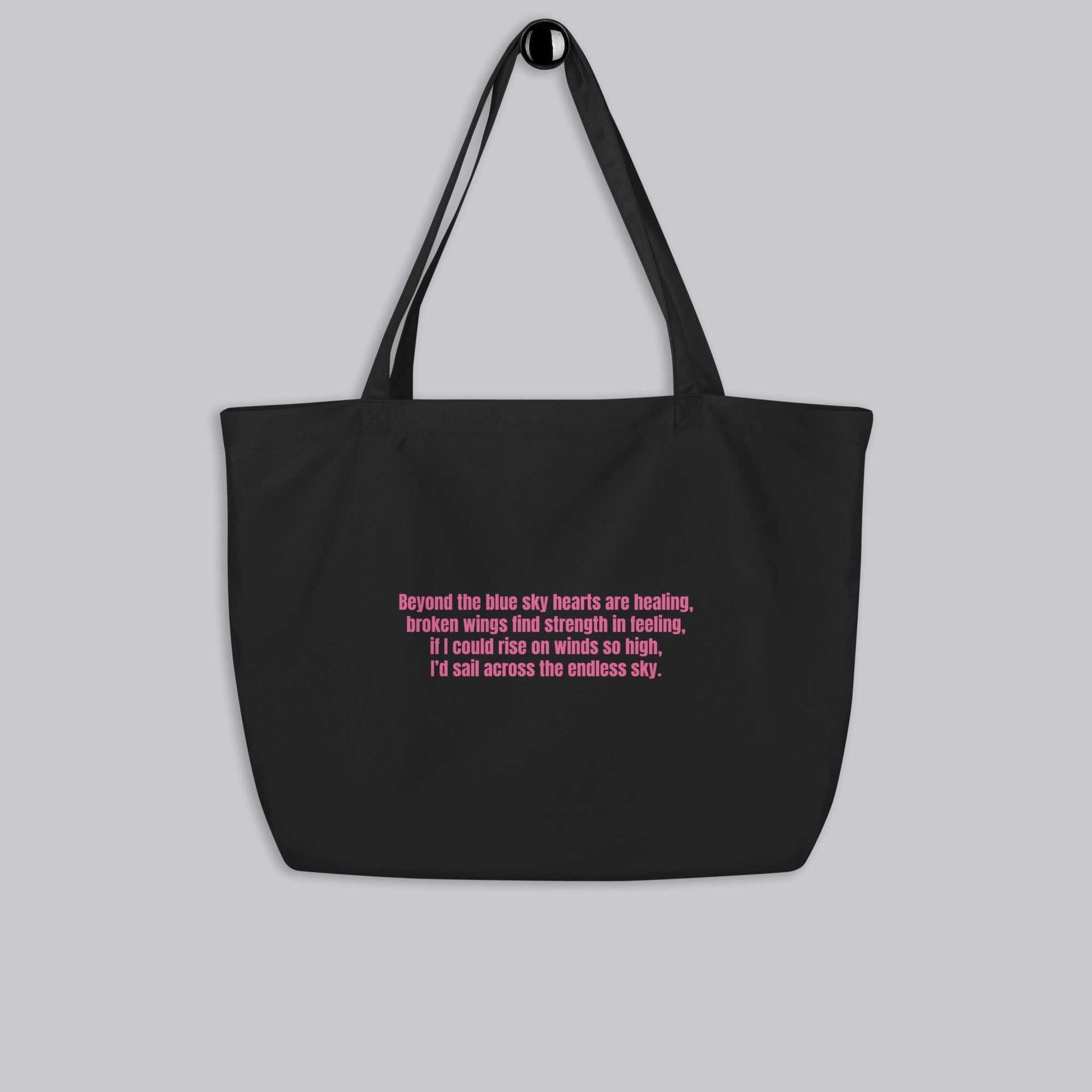 Eco Tote Bag Large Black with custom Music Code of your favorite song