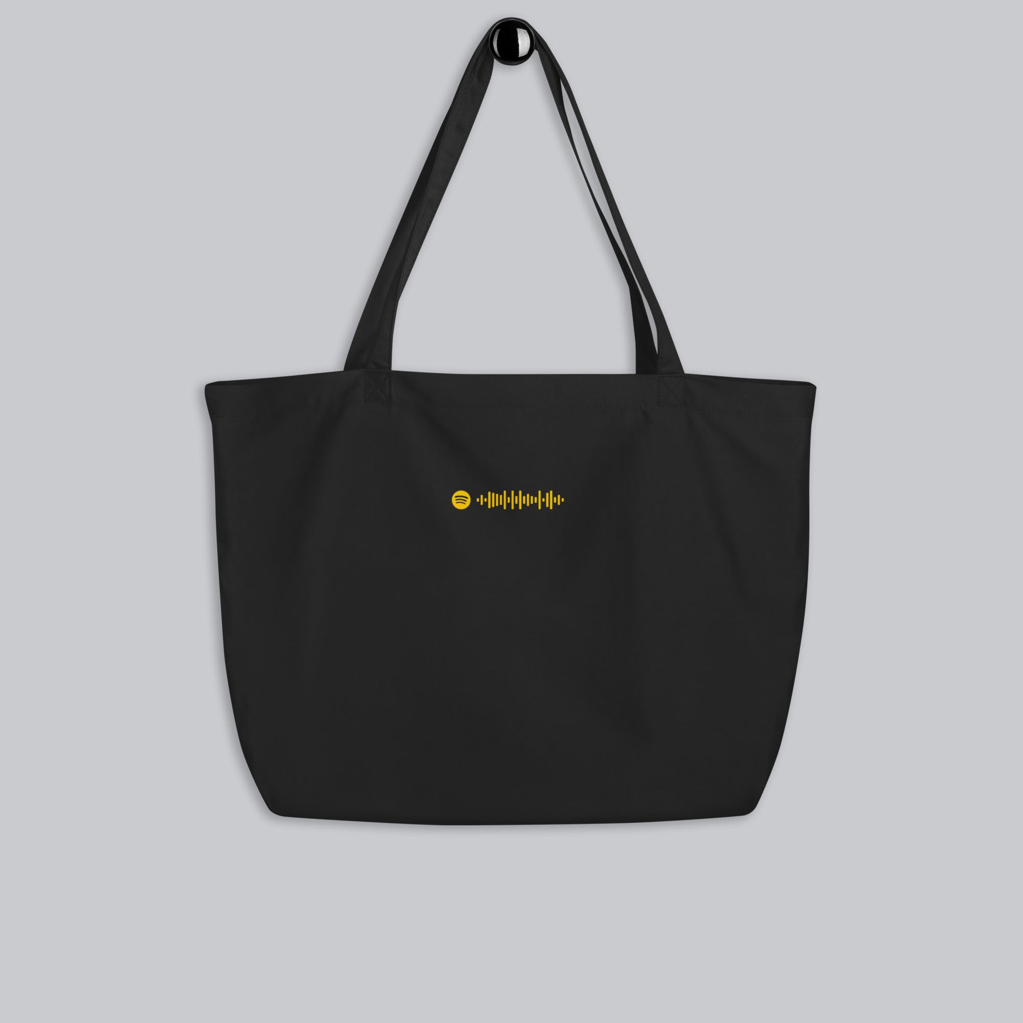 Eco Tote Bag Large Black with custom Music Code of your favorite song