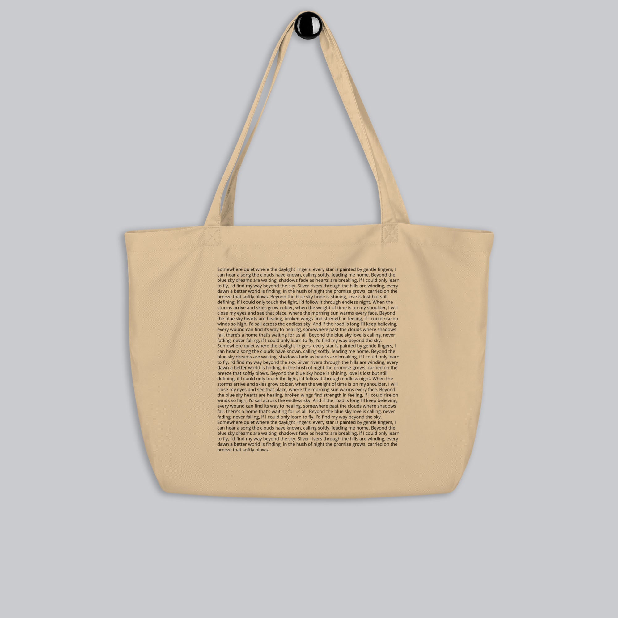 Eco Tote Bag Large Beige with custom Music Code of your favorite song