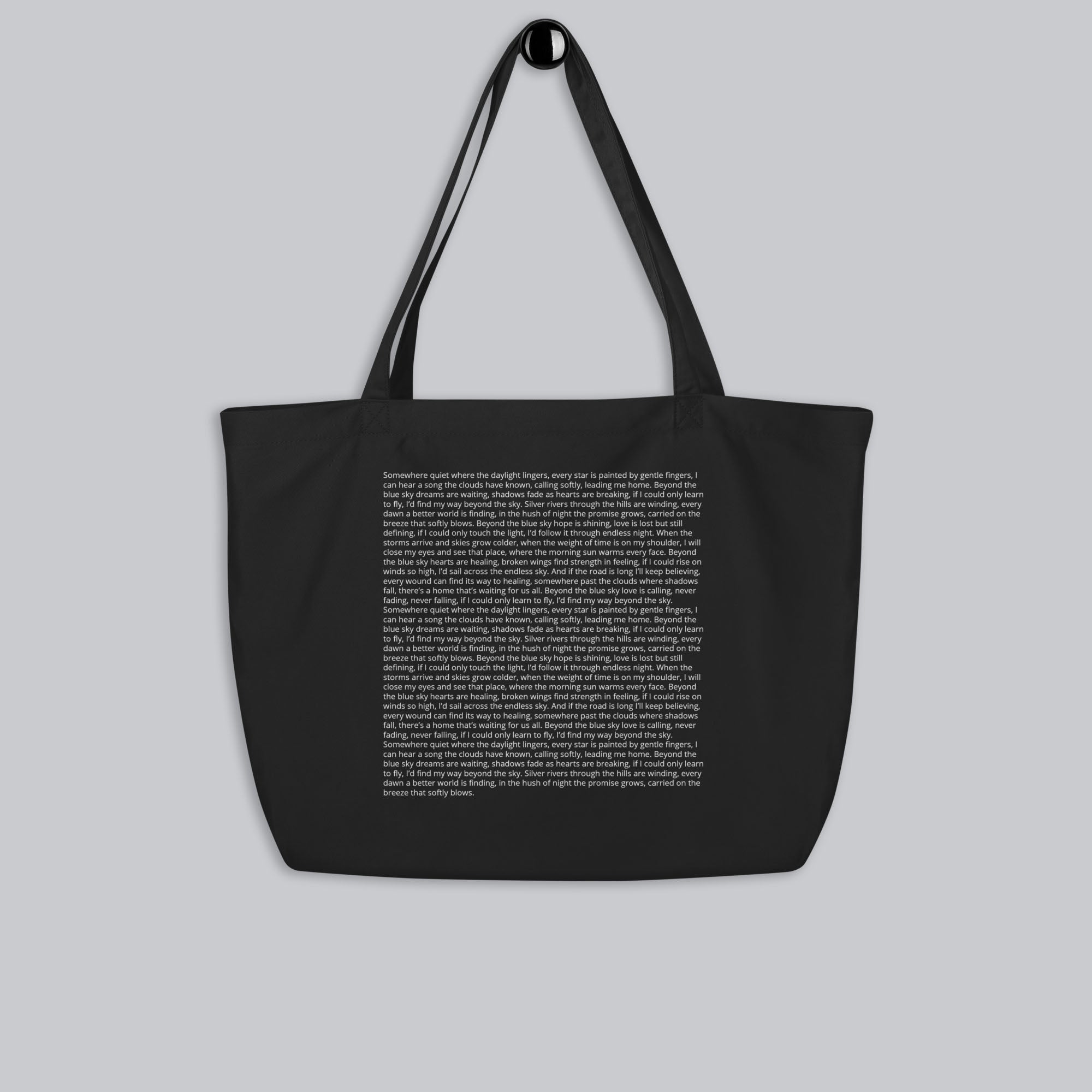 Eco Tote Bag Large Black with custom Music Code of your favorite song
