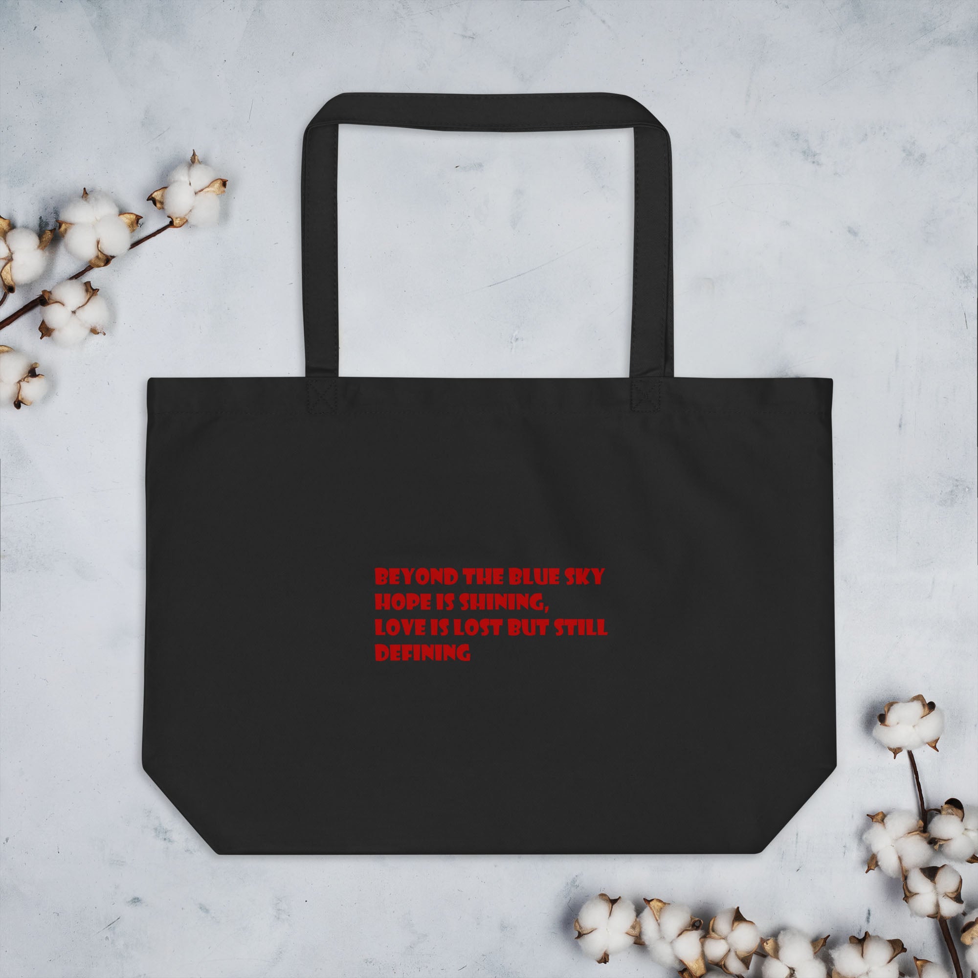 Eco Tote Bag Large Black with custom Music Code of your favorite song