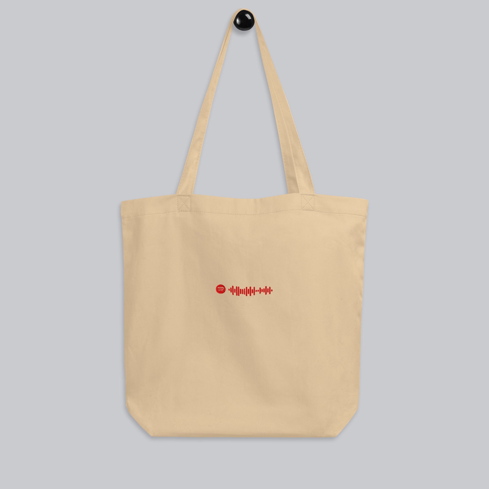 Eco Tote Bag Small Beige with custom Music Code of your favorite song