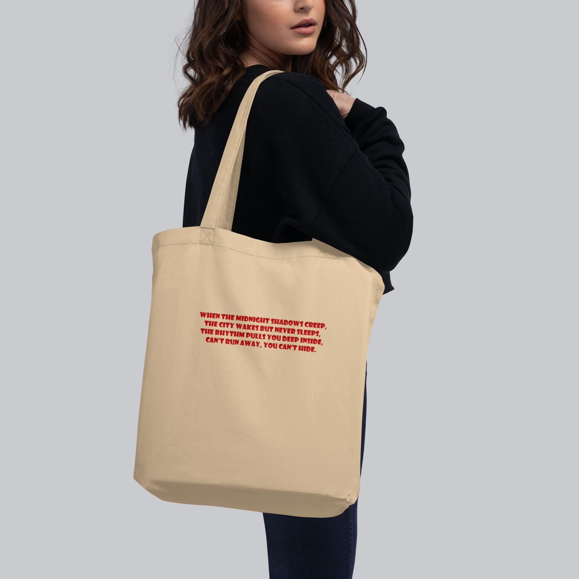 Eco Tote Bag Small Beige with custom Music Code of your favorite song