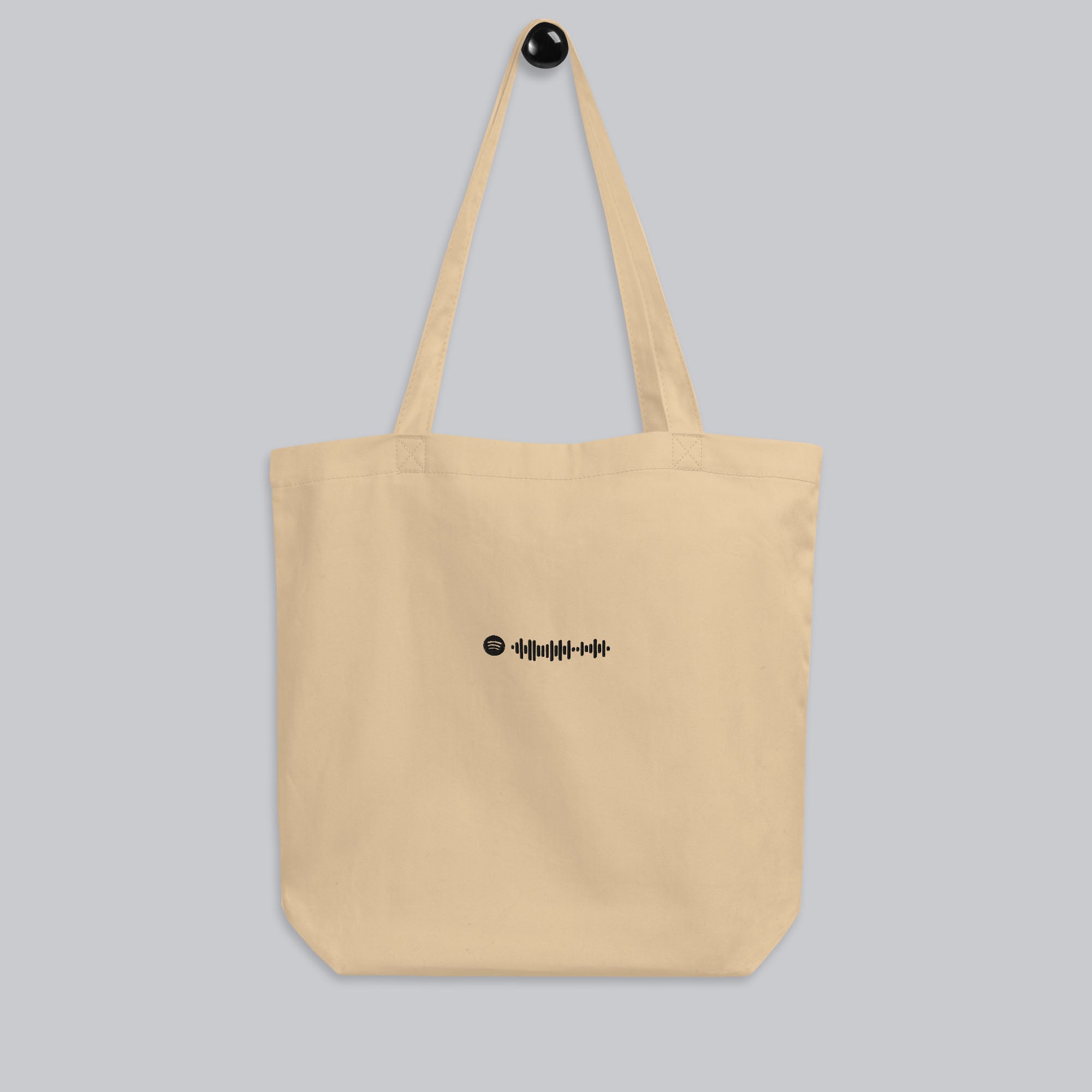Eco Tote Bag Small Beige with custom Music Code of your favorite song