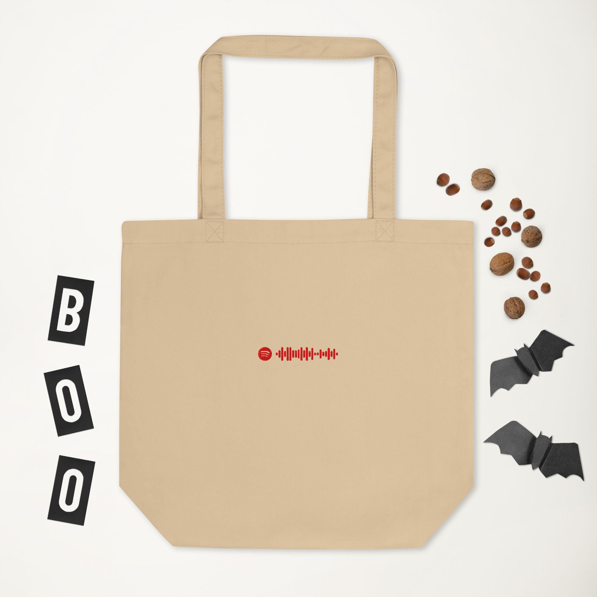 Eco Tote Bag Small Beige with custom Music Code of your favorite song
