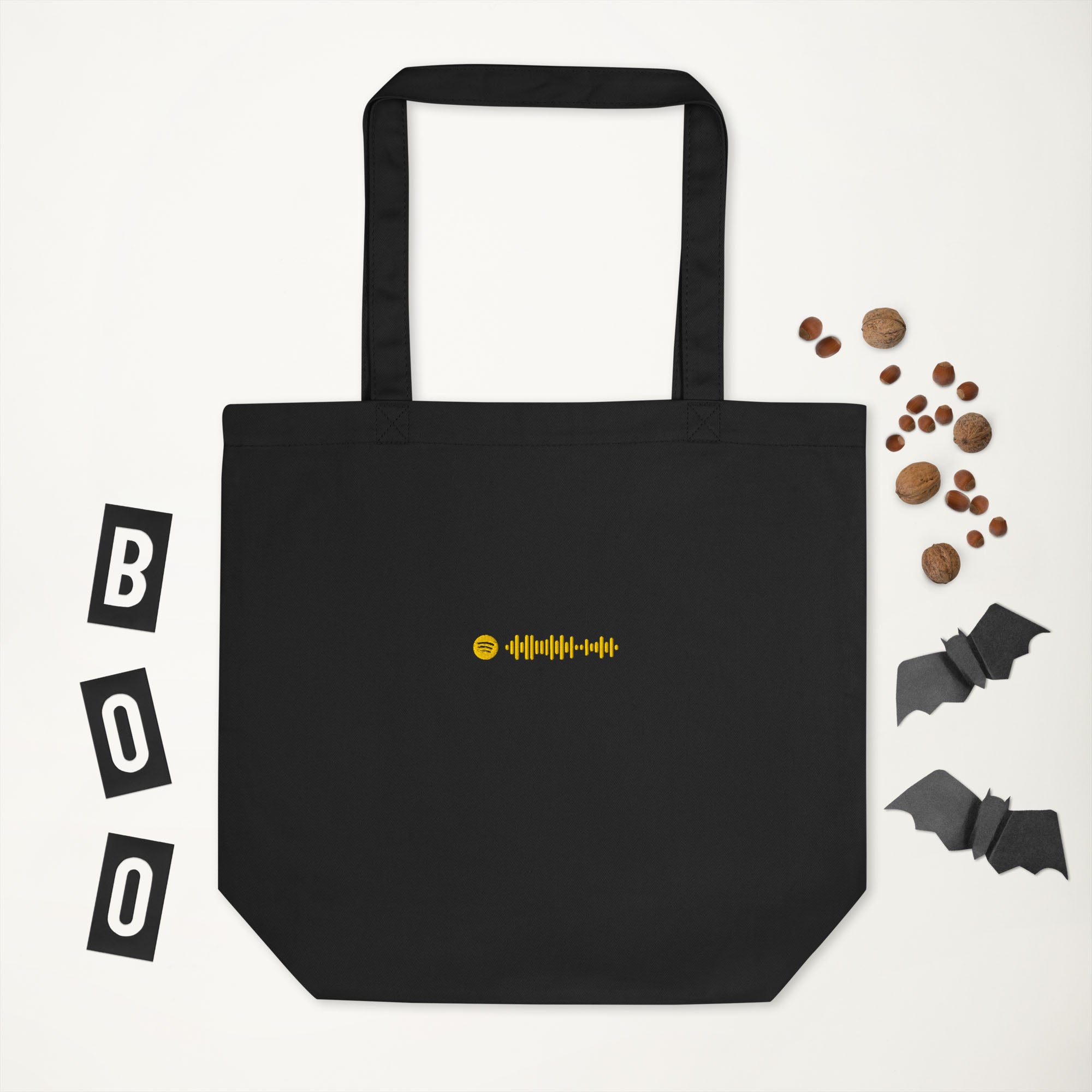 Eco Tote Bag Small Black with custom Music Code of your favorite song