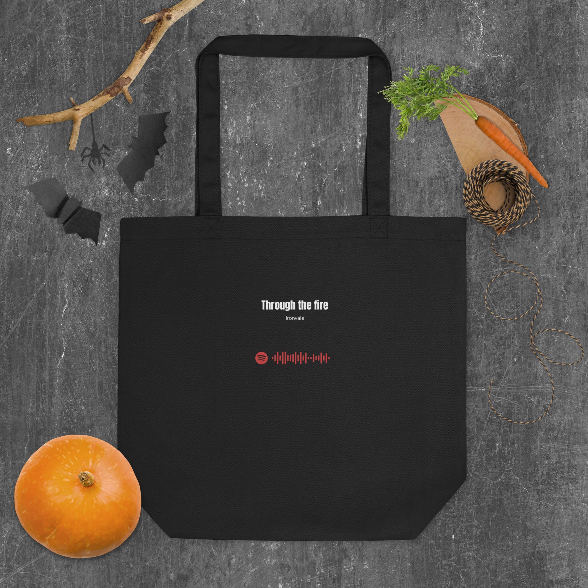 Eco Tote Bag Small Black with custom Music Code of your favorite song