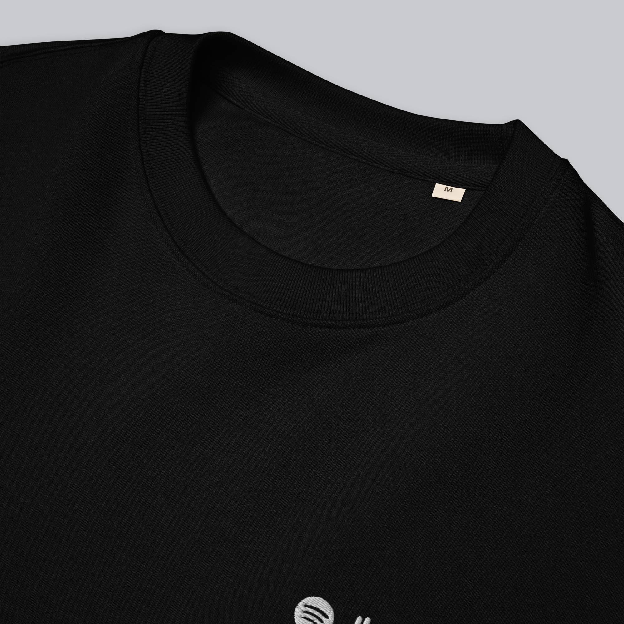 Stanly Stella Organic Unisex Sweathirt Black with embroidered custom Music Code