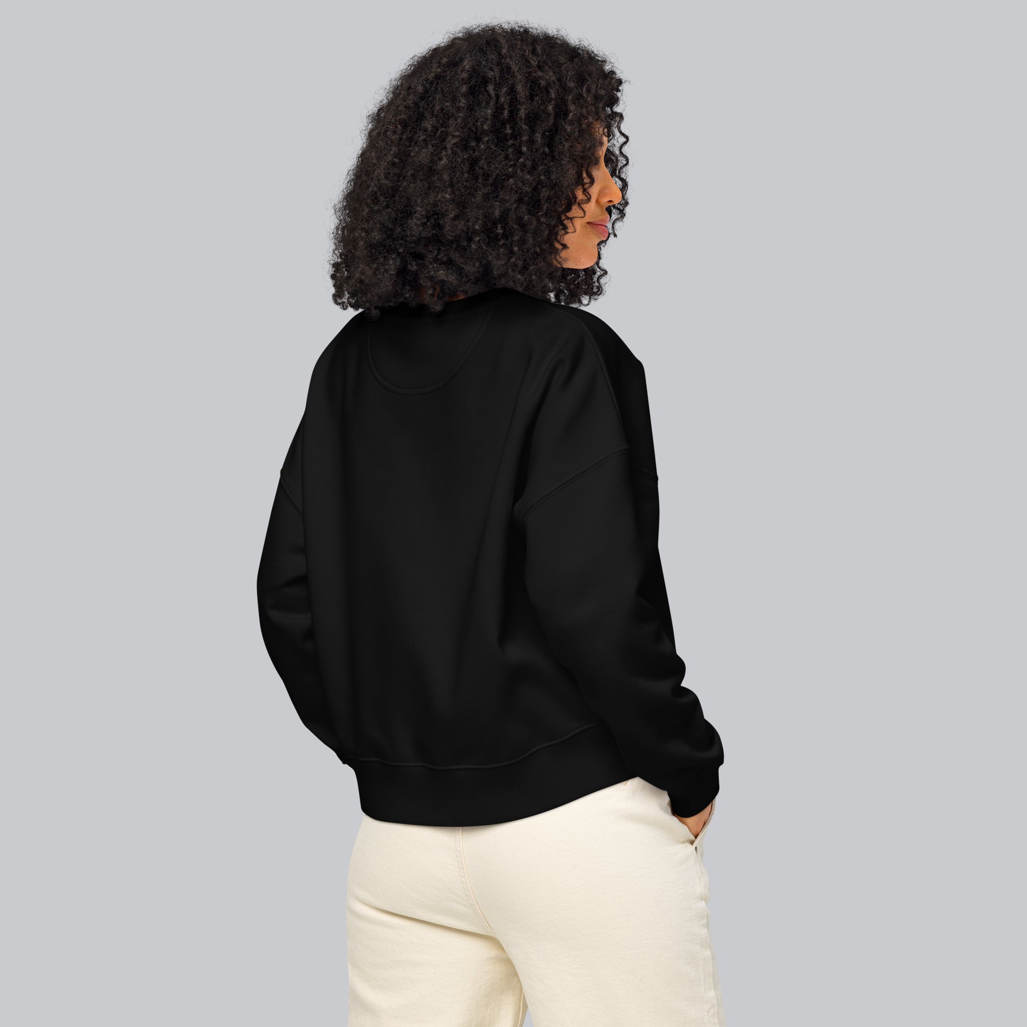 Stanly Stella Organic Women Sweathirt Black with embroidered custom Music Code