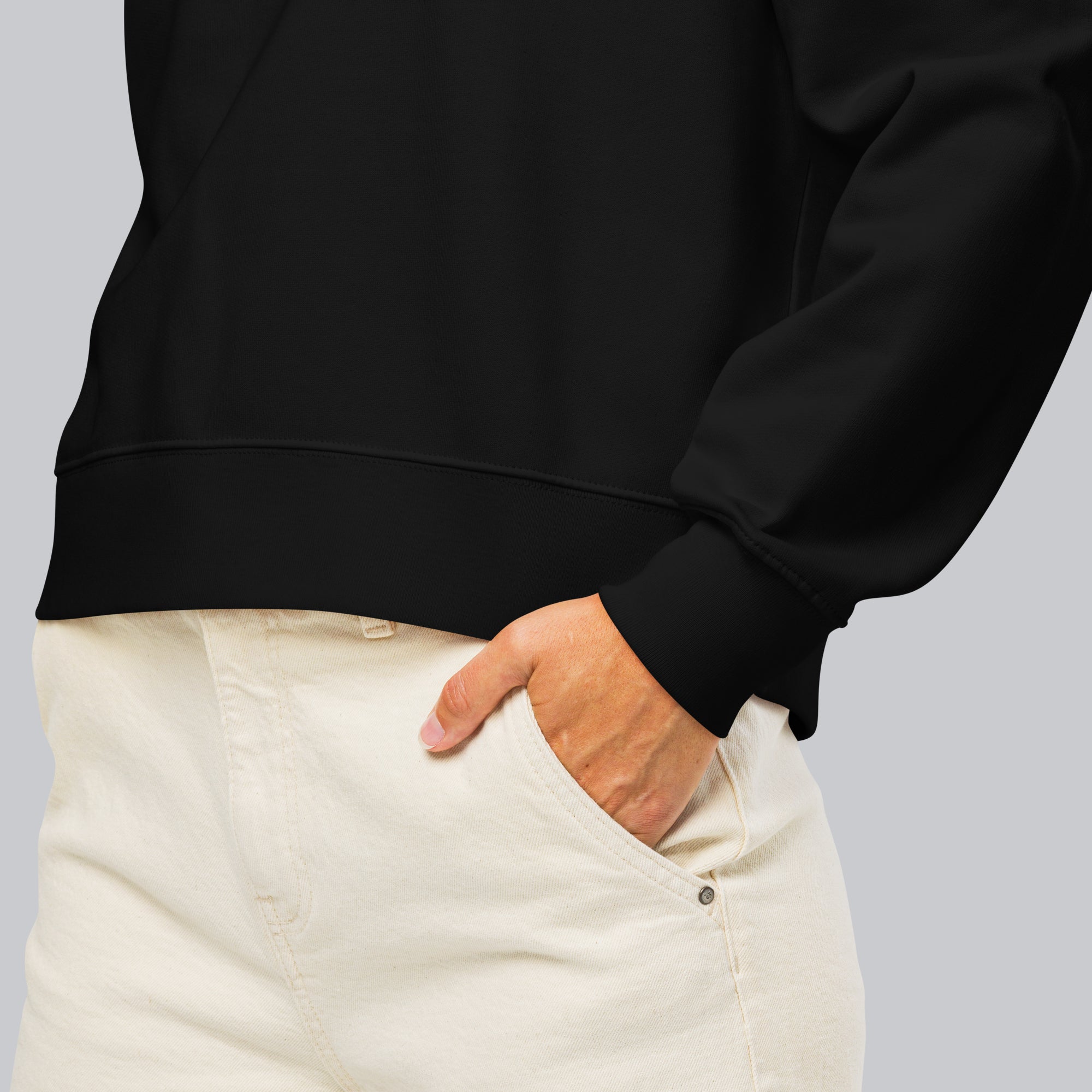 Stanly Stella Organic Women Sweathirt Black with embroidered custom Music Code