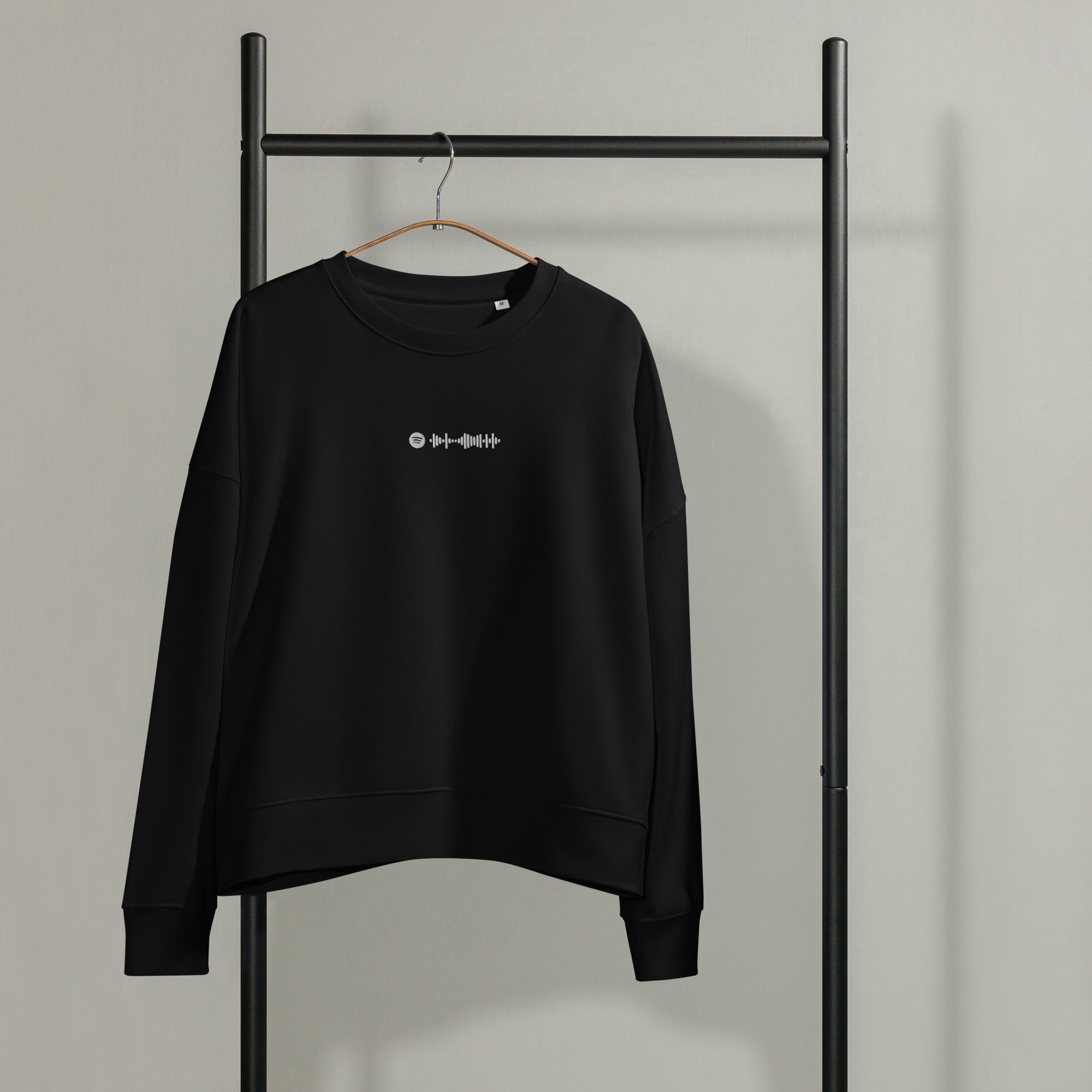 Stanly Stella Organic Women Sweathirt Black with embroidered custom Music Code