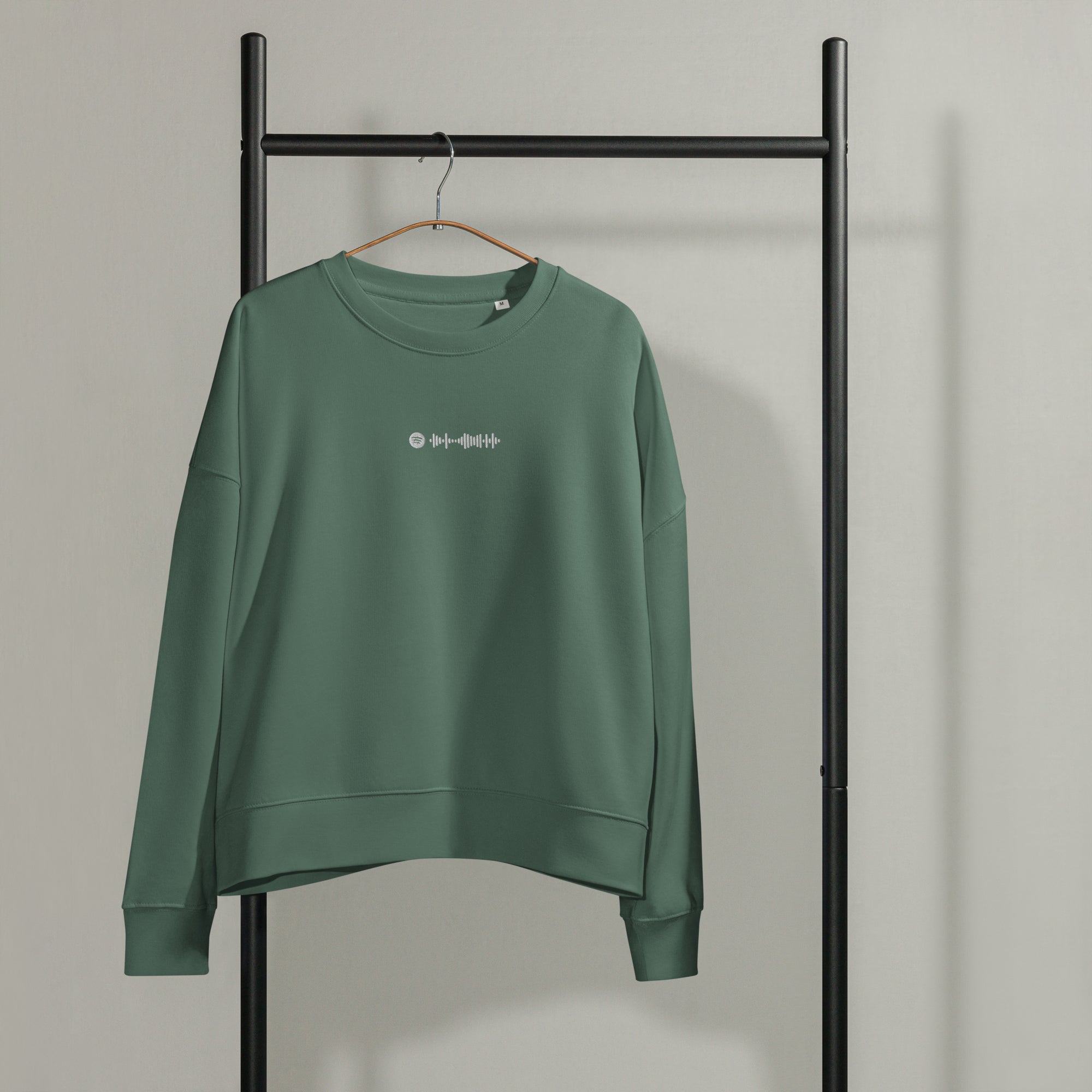 Stanly Stella Organic Women Sweathirt Forest Green with embroidered custom Music Code