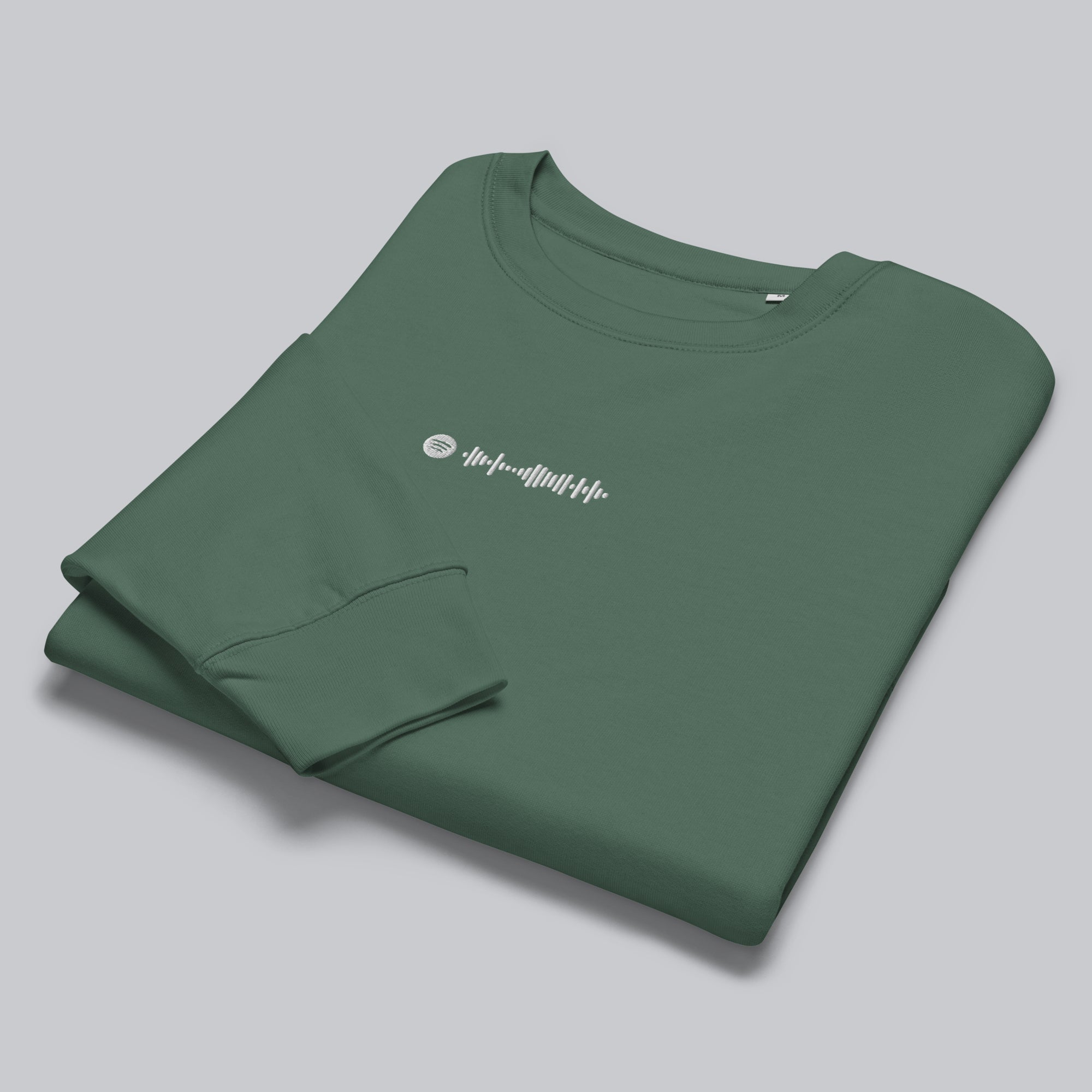 Stanly Stella Organic Women Sweathirt Forest Green with embroidered custom Music Code