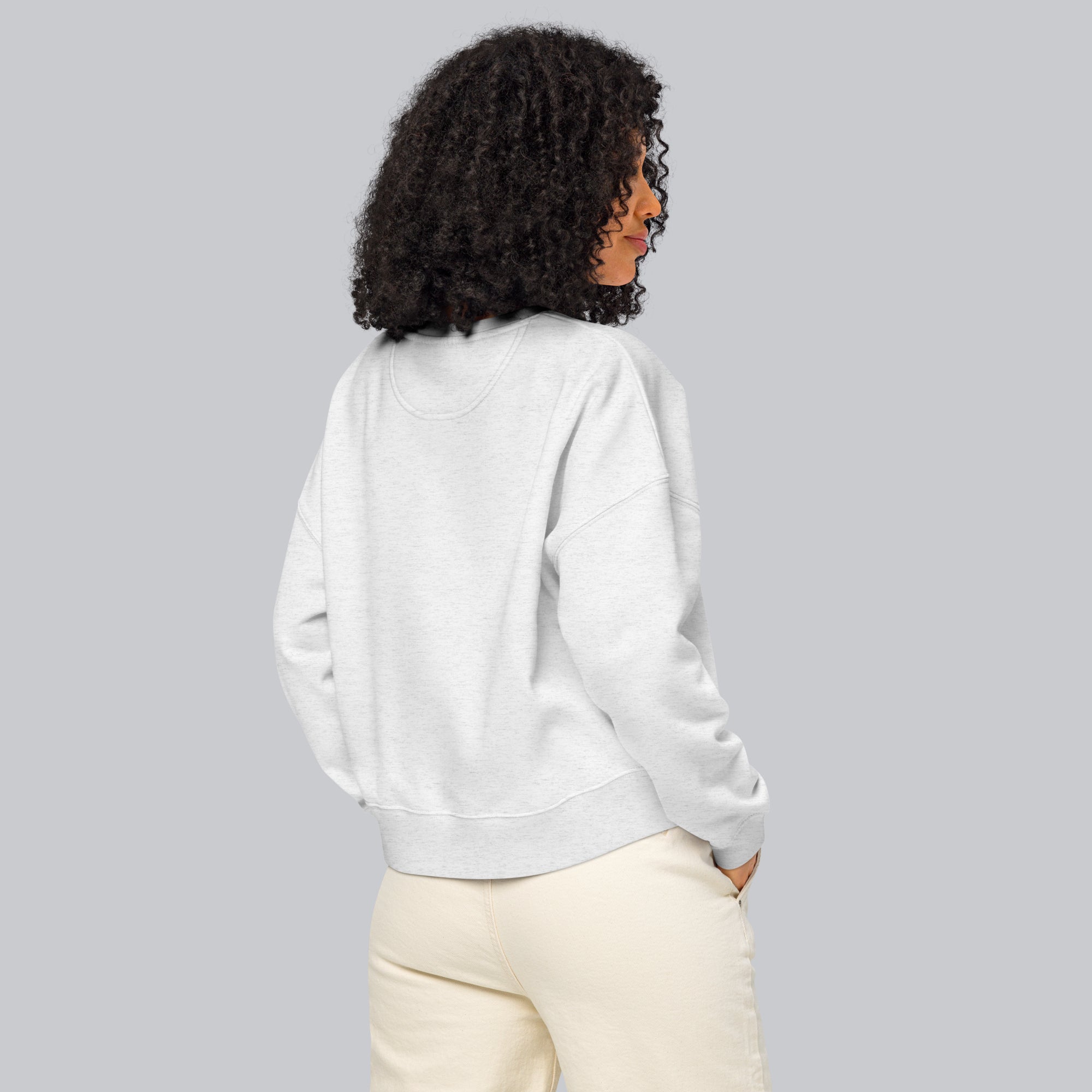 Stanly Stella Organic Women Sweathirt Light Grey with embroidered custom Music Code