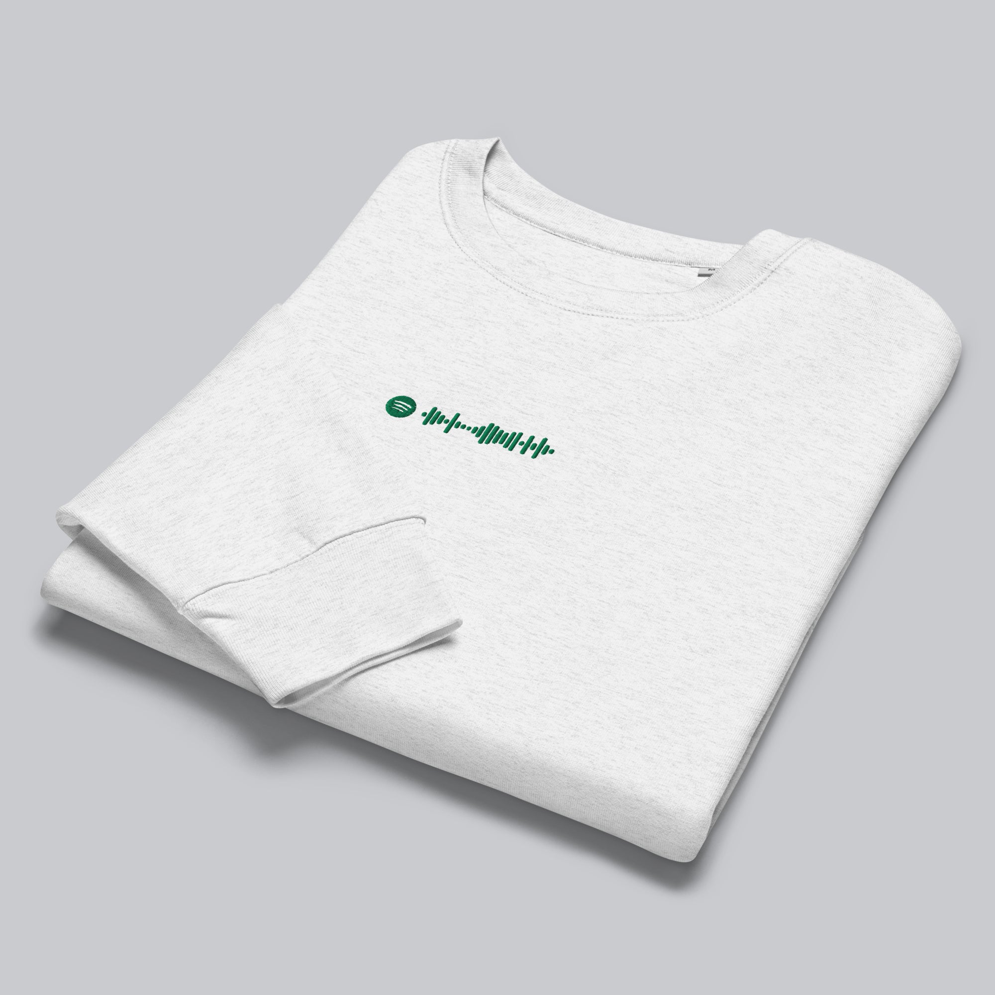 Stanly Stella Organic Women Sweathirt Light Grey with embroidered custom Music Code