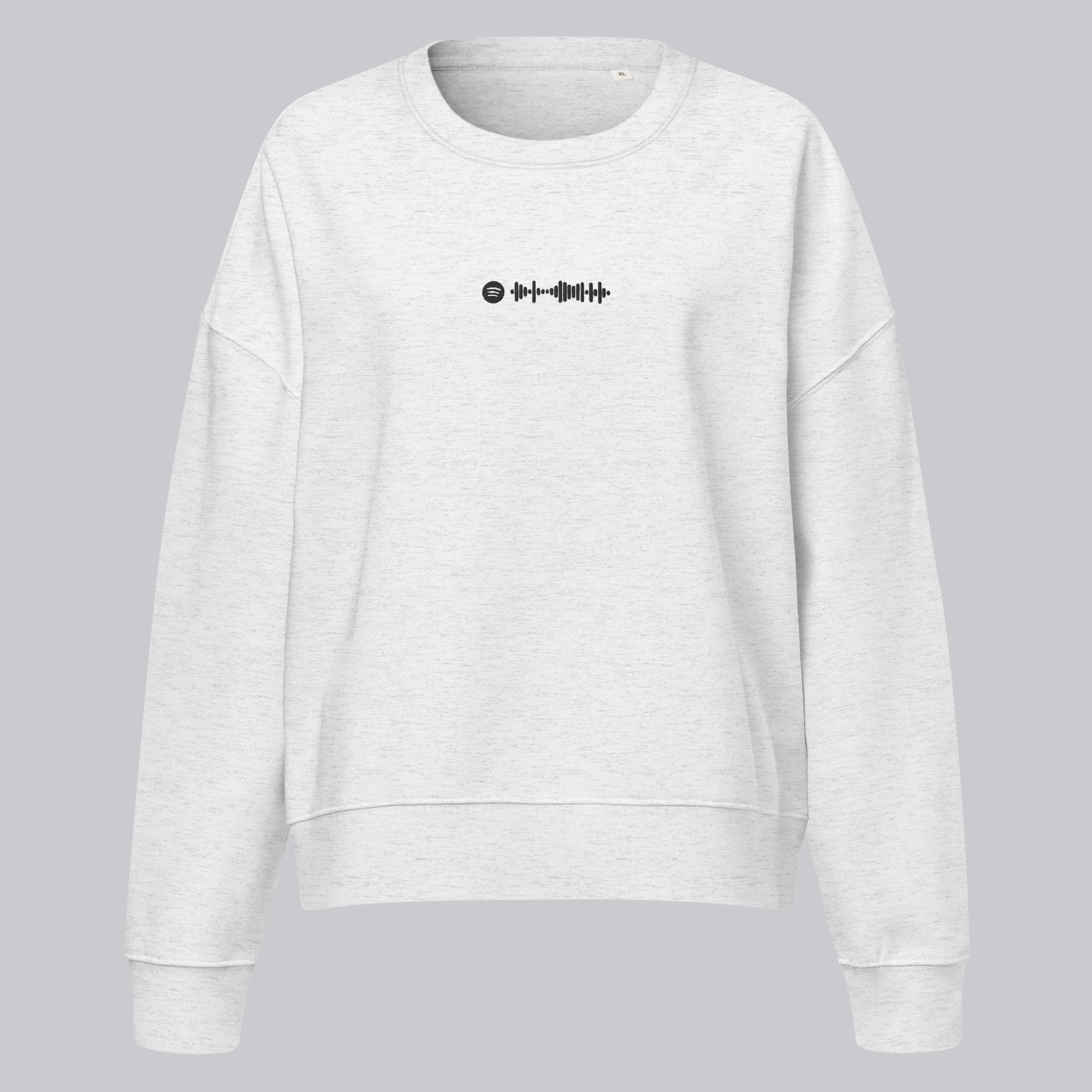 Stanly Stella Organic Women Sweathirt Light Grey with embroidered custom Music Code