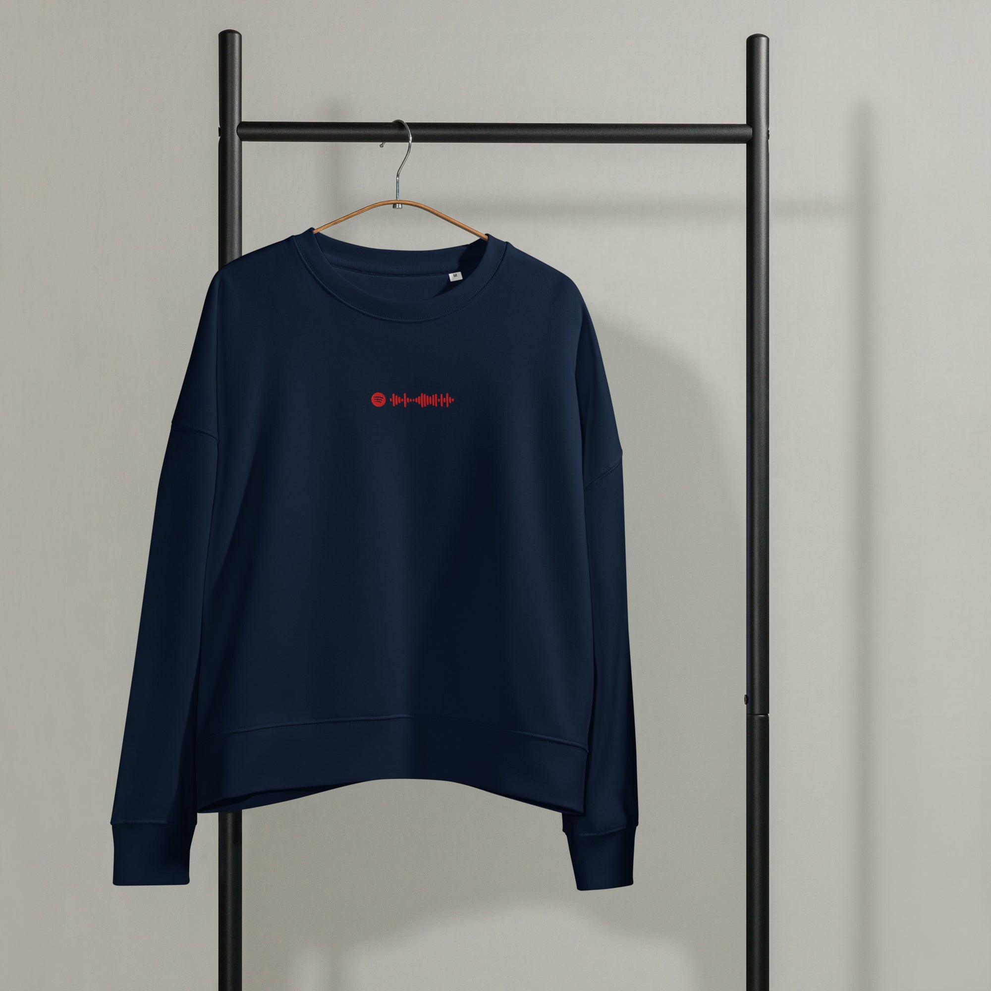 Stanly Stella Organic Women Sweathirt Navy with embroidered custom Music Code