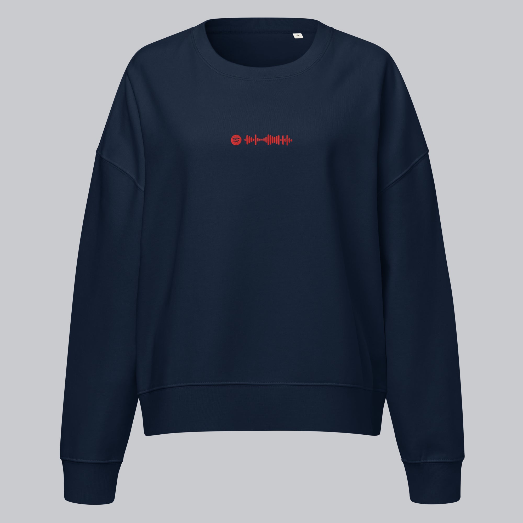 Stanly Stella Organic Women Sweathirt Navy with embroidered custom Music Code