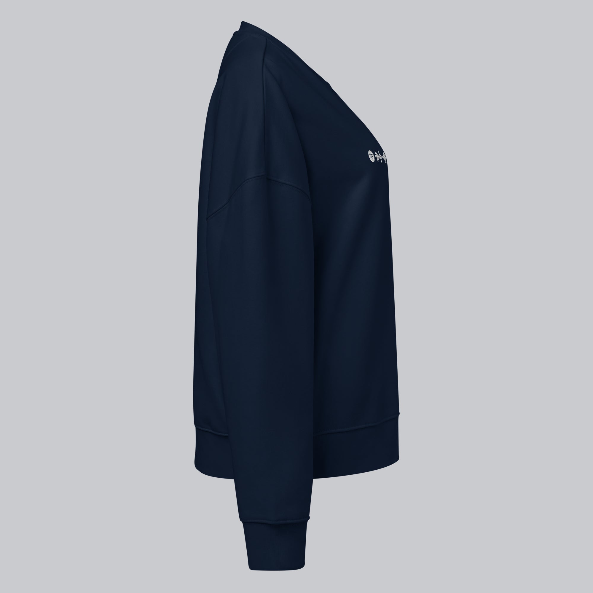 Stanly Stella Organic Women Sweathirt Navy with embroidered custom Music Code