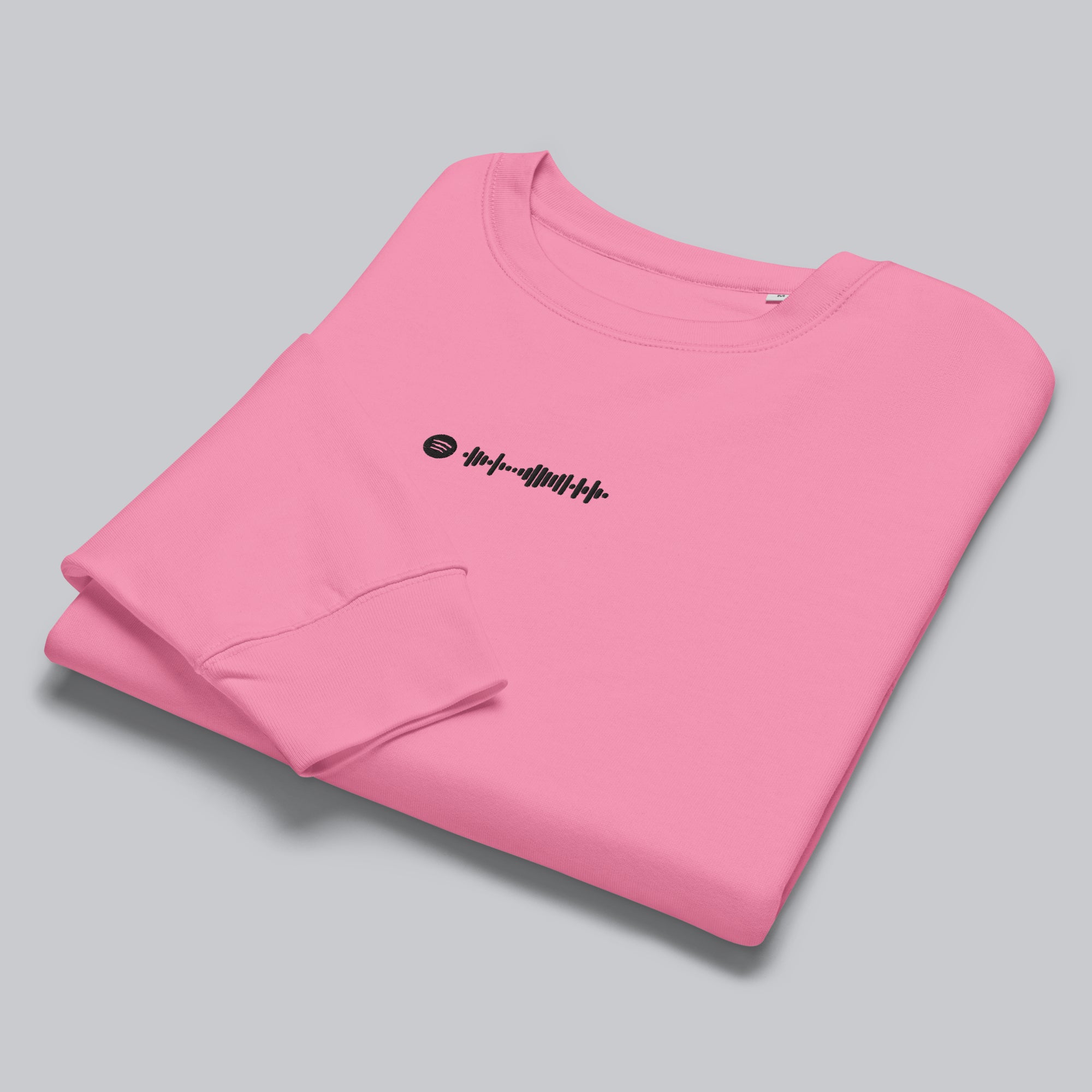 Stanly Stella Organic Women Sweathirt Pink with embroidered custom Music Code