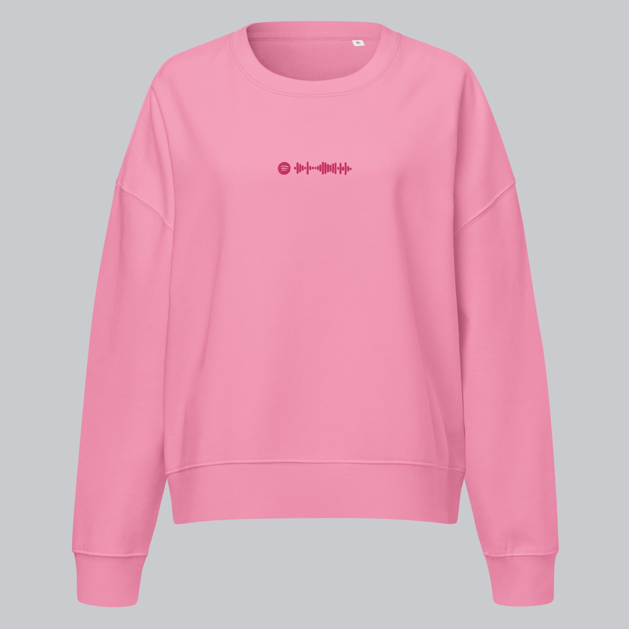 Stanly Stella Organic Women Sweathirt Pink with embroidered custom Music Code