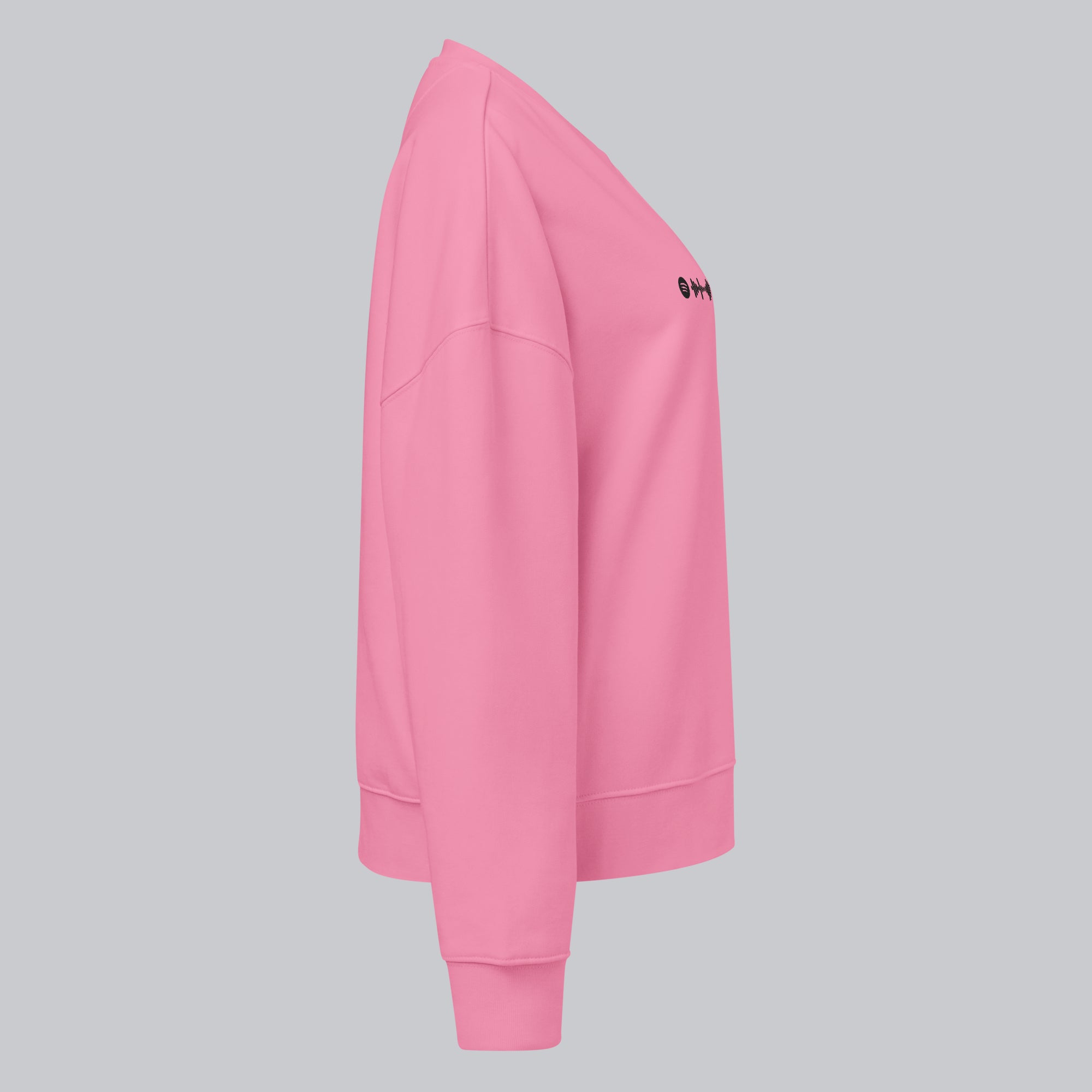 Stanly Stella Organic Women Sweathirt Pink with embroidered custom Music Code