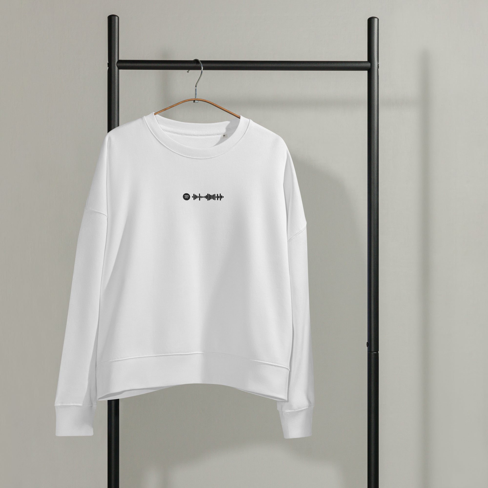 Stanly Stella Organic Women Sweathirt White with embroidered custom Music Code