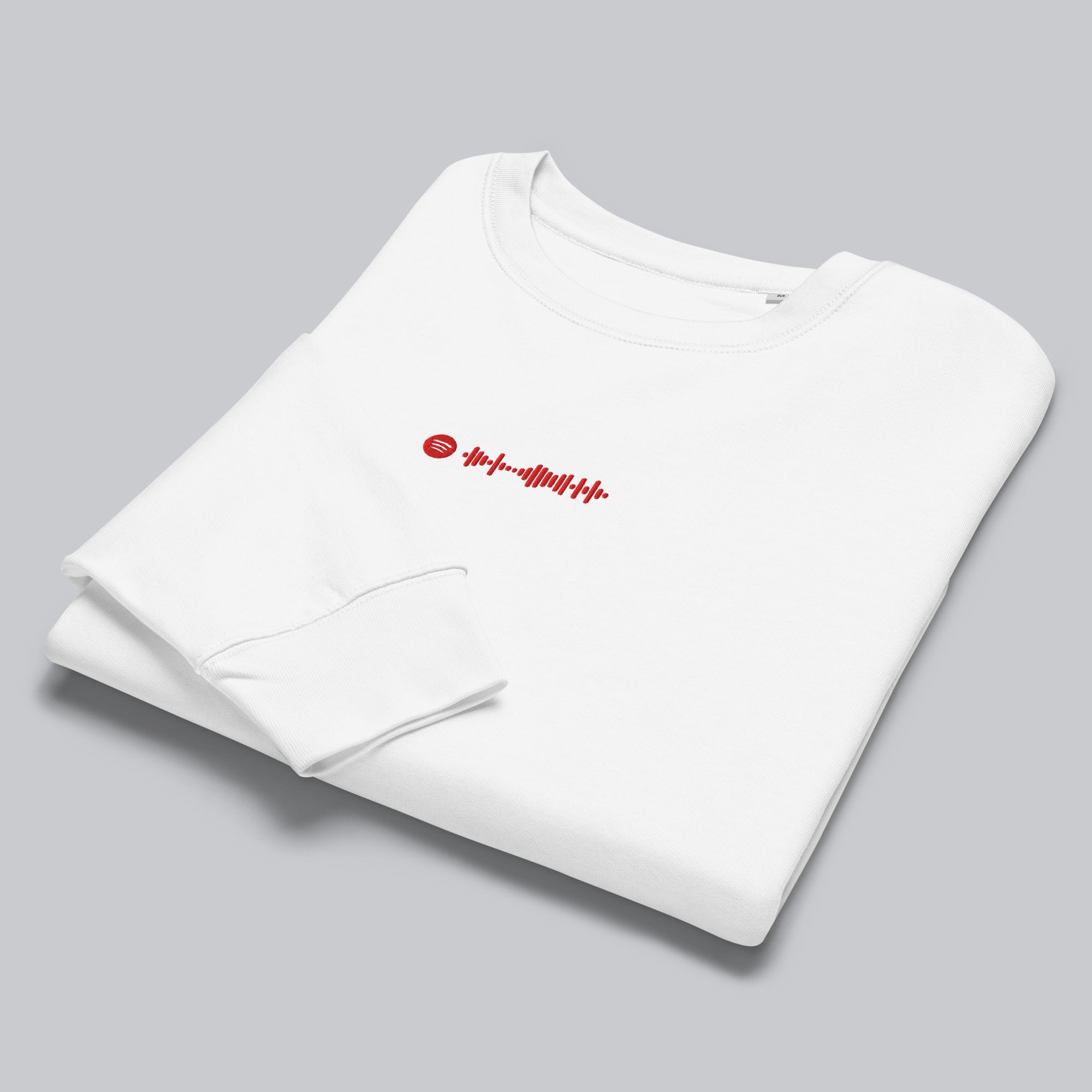 Stanly Stella Organic Women Sweathirt White with embroidered custom Music Code