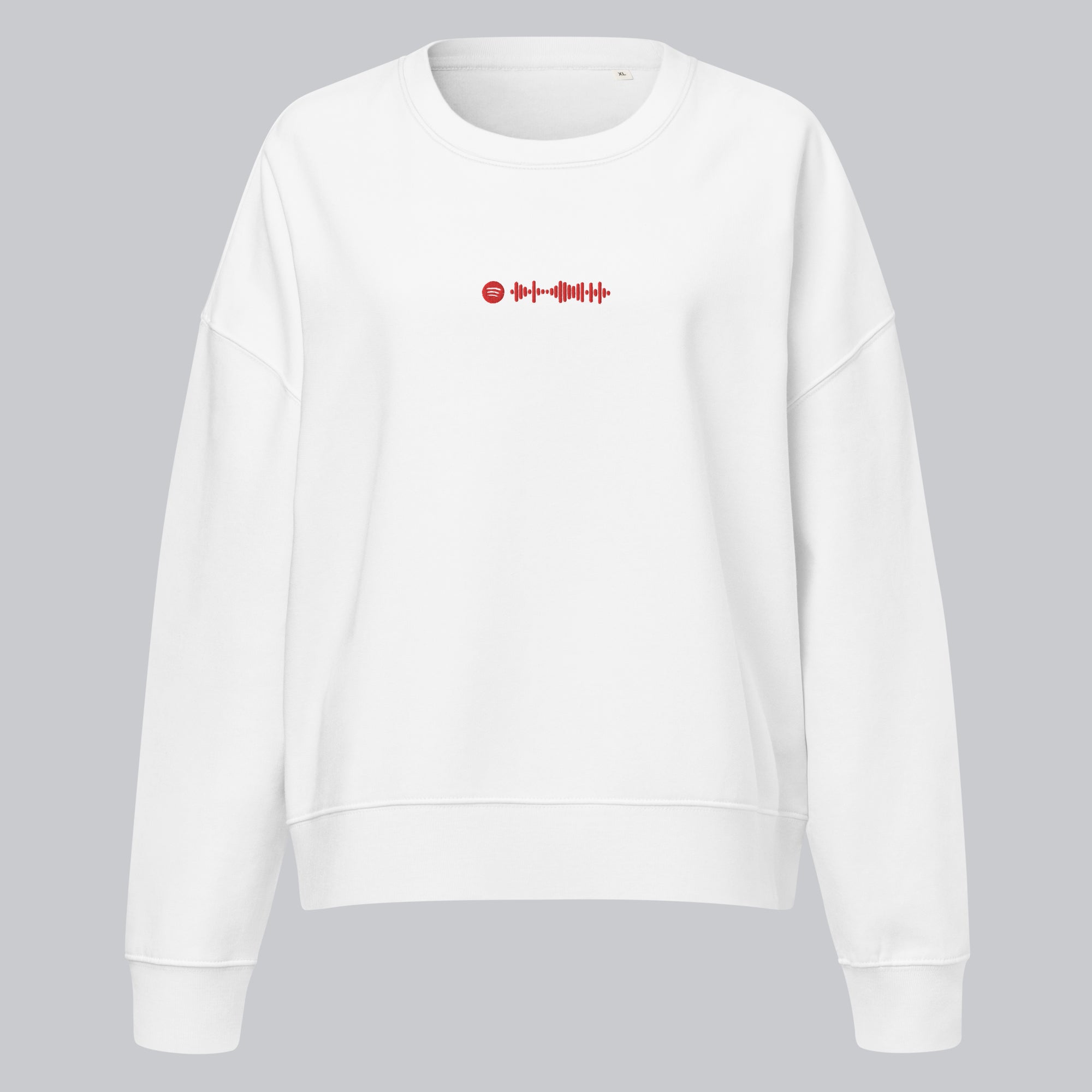 Stanly Stella Organic Women Sweathirt White with embroidered custom Music Code