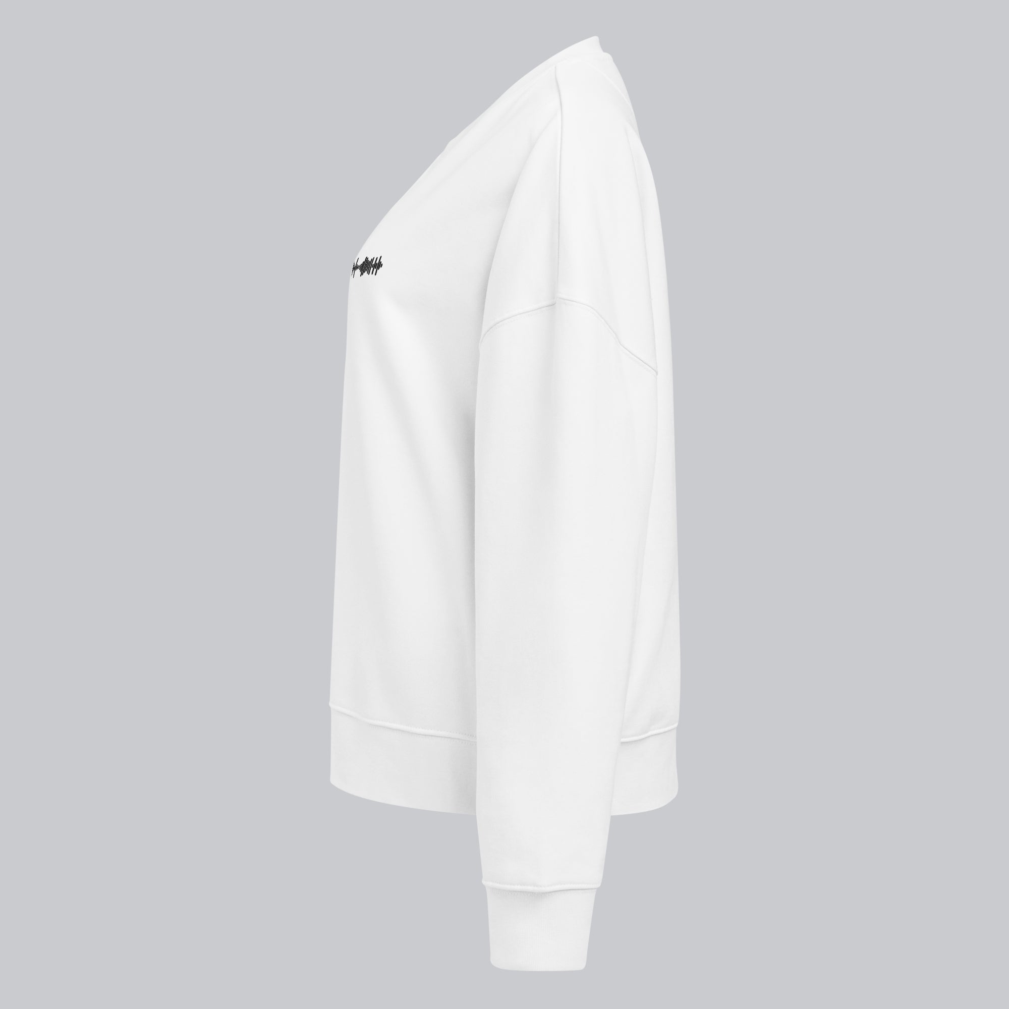 Stanly Stella Organic Women Sweathirt White with embroidered custom Music Code